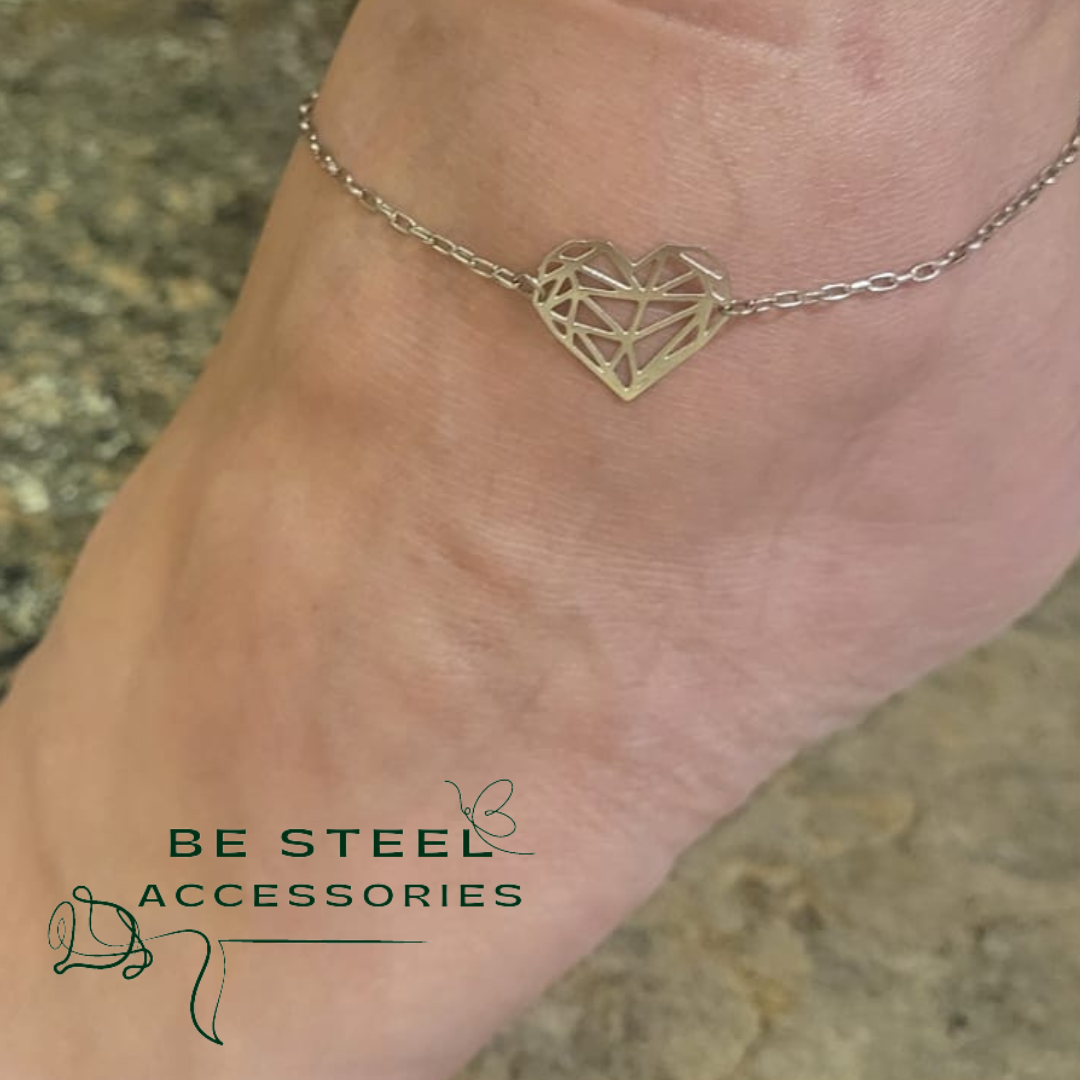 Tornozeleira Coração Diamante