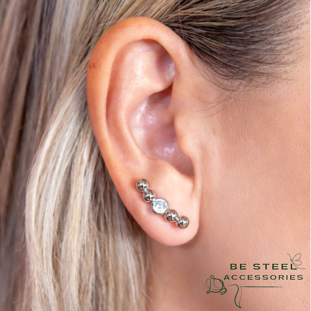 Ear Cuff Esferas e Zircônia