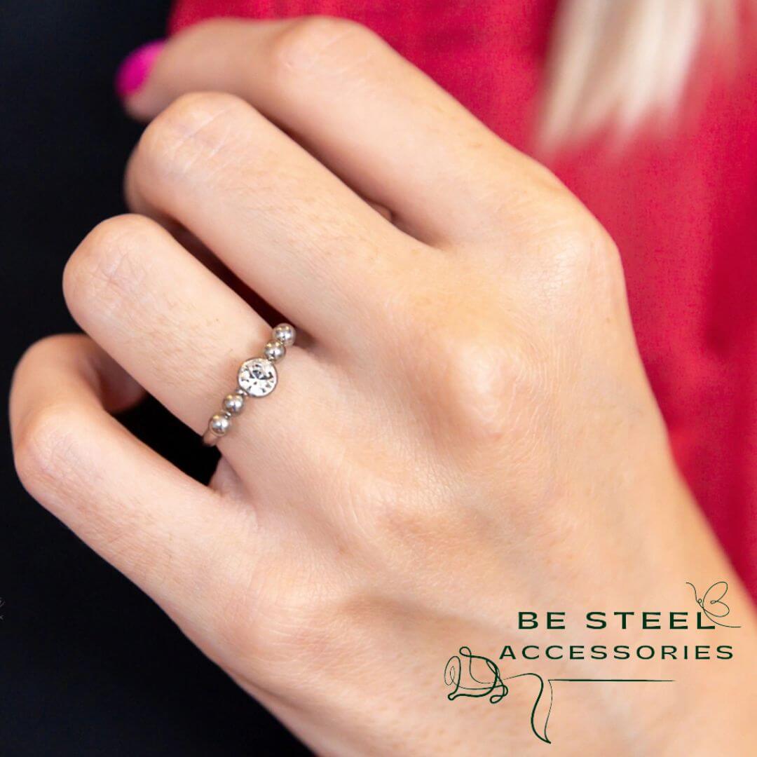 Anel Esferas e Zircônia