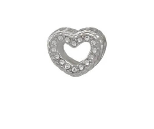 Berloque Separador Coração com Zircônia