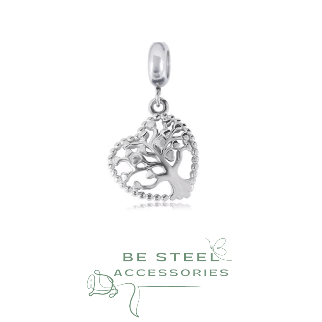 Berloque Coração com Árvore da vida