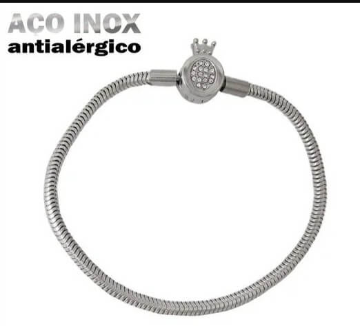 Pulseira para Berloque Fecho Coração