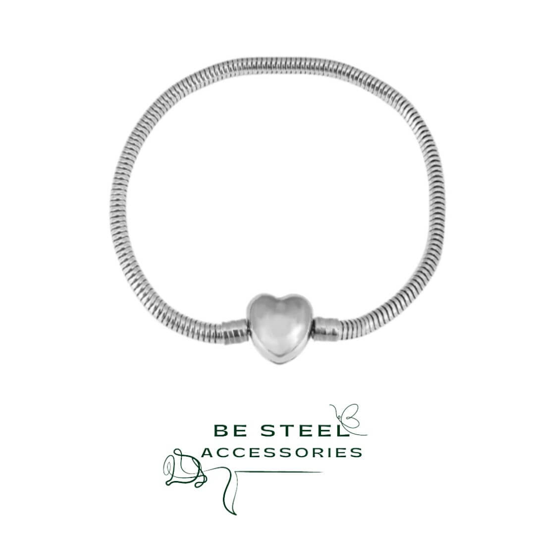 Pulseira para Berloque Fecho Coração