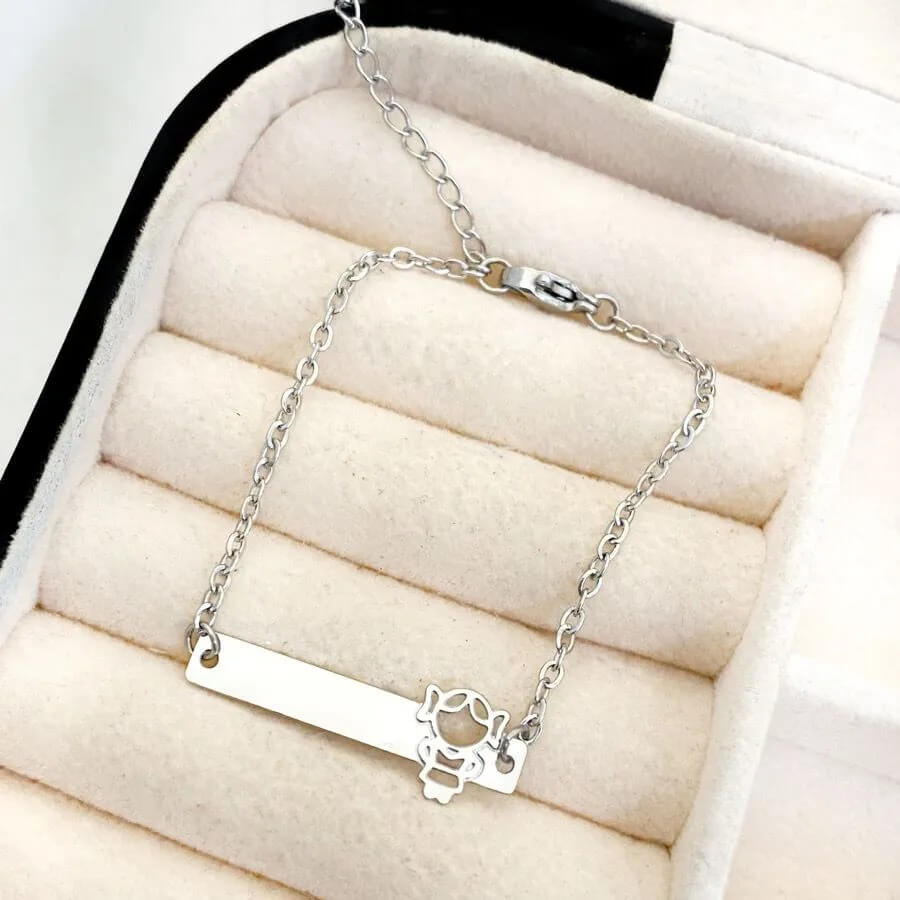 Pulseira Infantil Plaquinha 