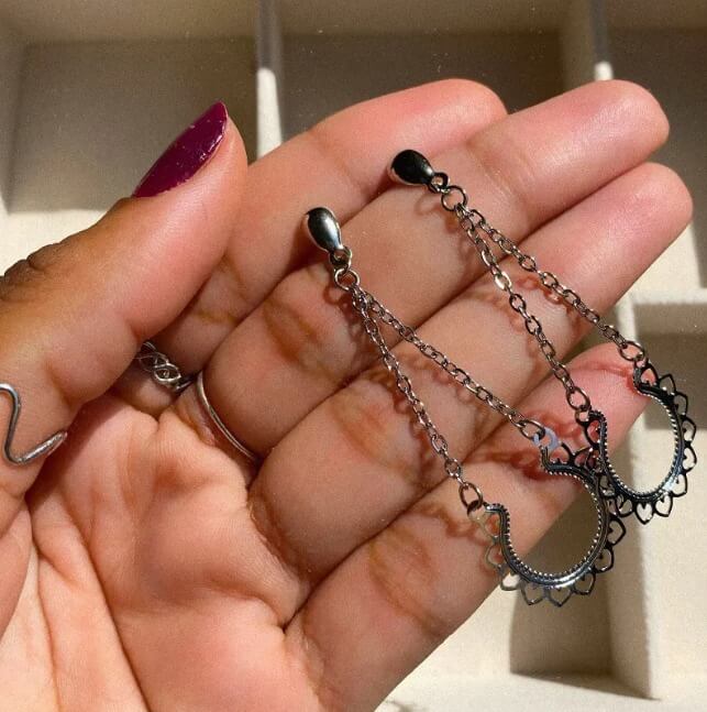 Brinco Corrente corações