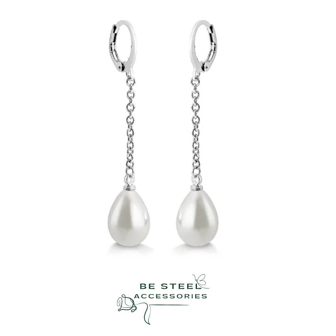 Argola Tranqueta Pérola Oval