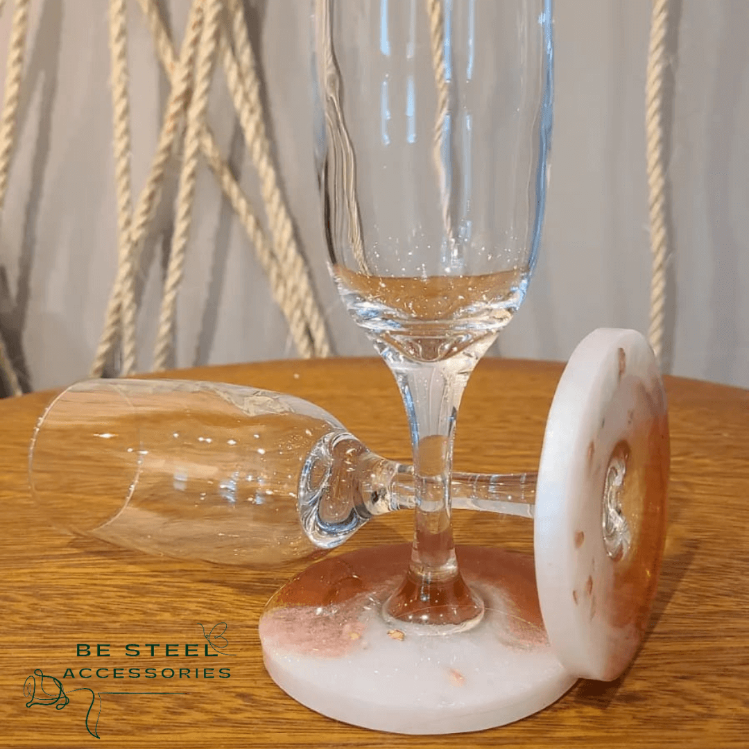 Taça de Champagne com Pés de Resina Epóxi