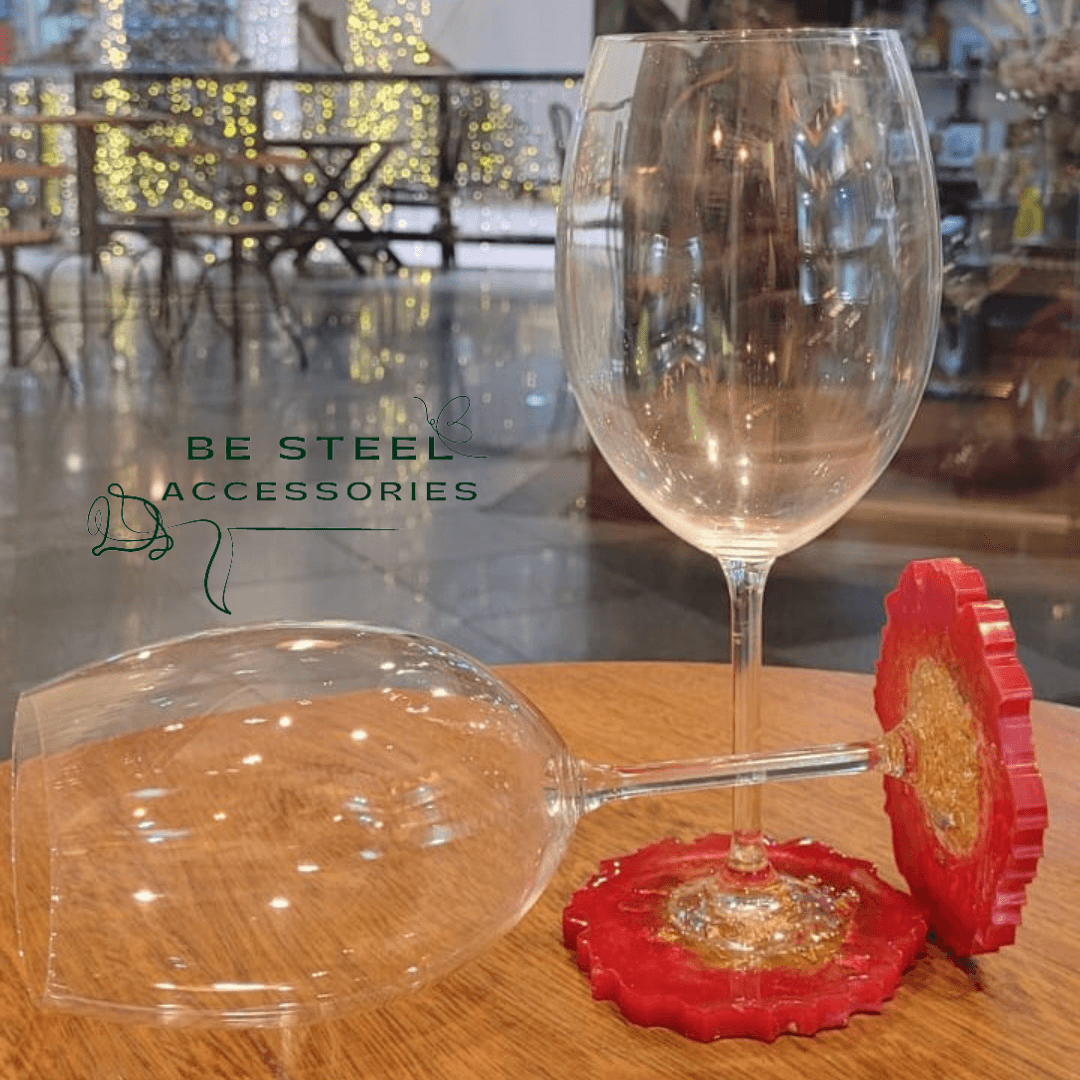 Taça de Vinho com Pés de Resina Epóxi