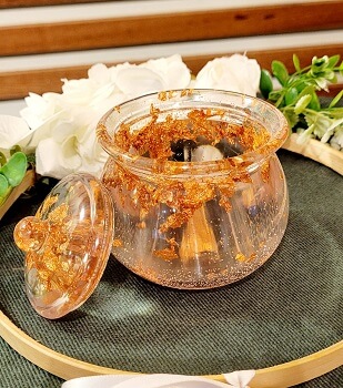 Conjunto Bandeja e Pote Tecido