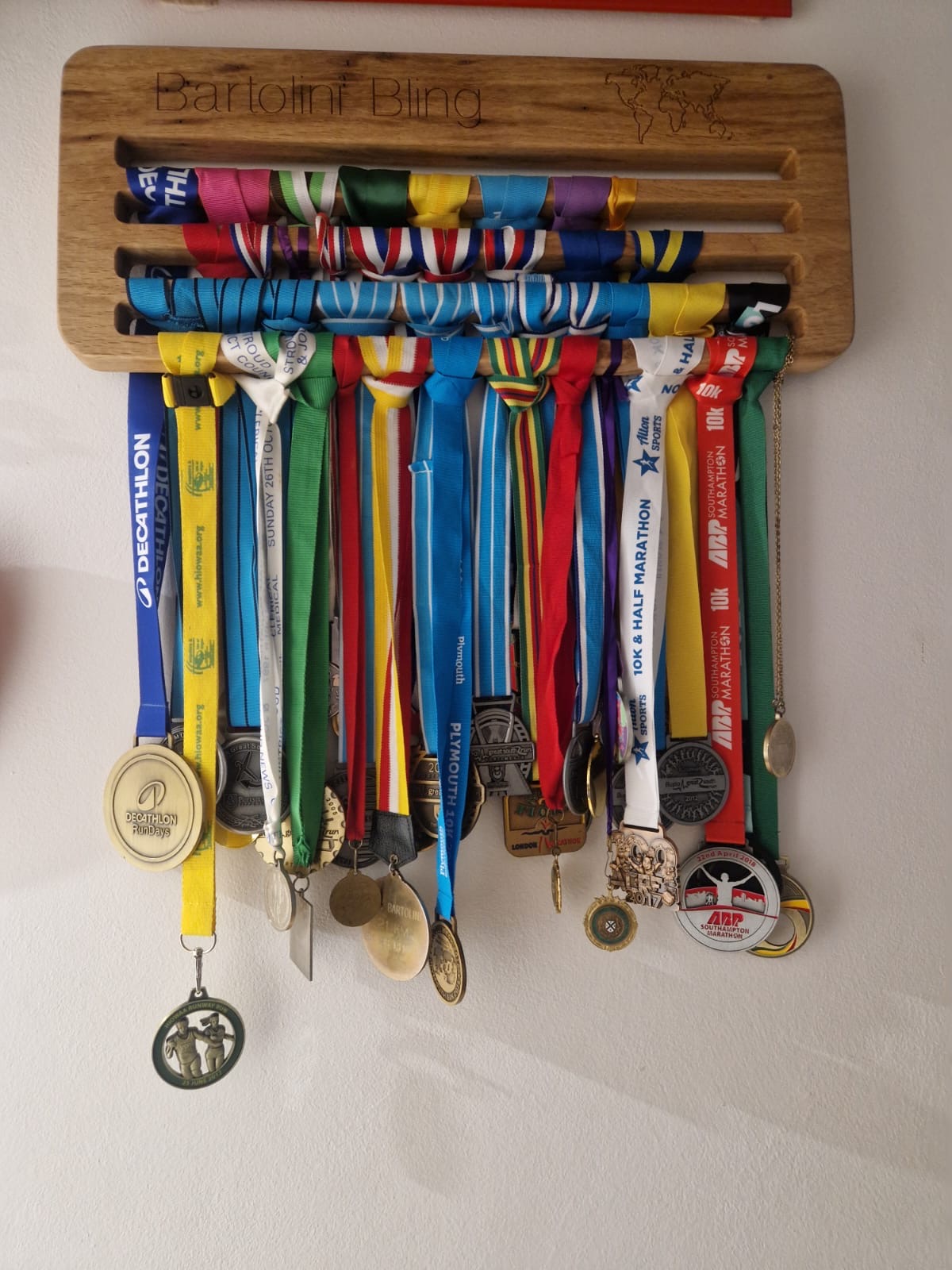 Solid Wood Medal Display