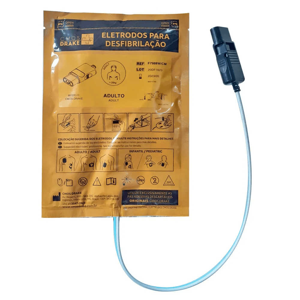 ELETRODOS PARA DESFIBRILADOR EXTERNO AUTOMÁTICO DEA CMOS DRAKE