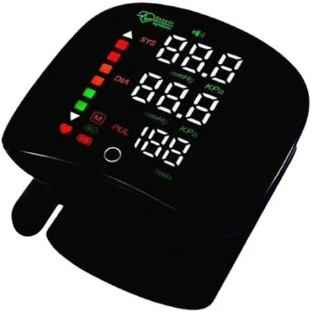 Monitor De Pressão Arterial De Pulso Com Voz Usb Recarregavel Cor Preto,Recarregável Com Bateria Interna Muinaifte