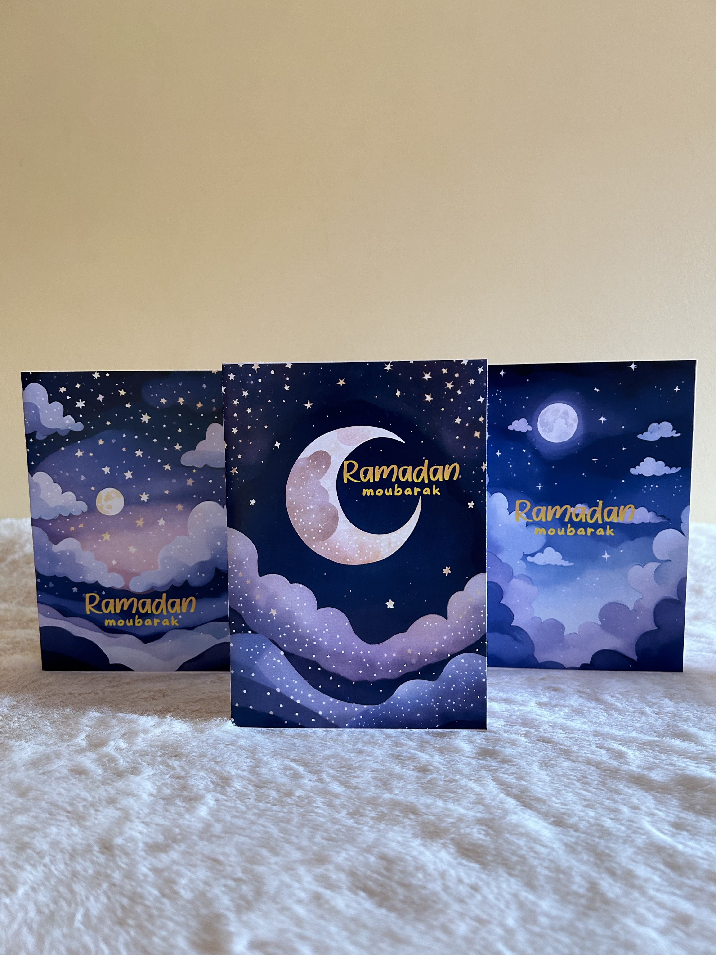 Pack de 3 cartes de voeux Ramadan Moubarak