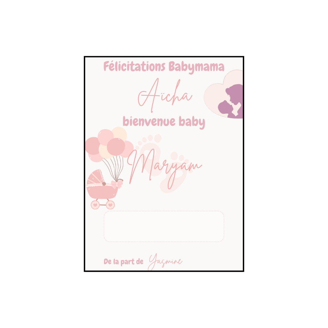 Carte porte-argent Naissance - personnalisable