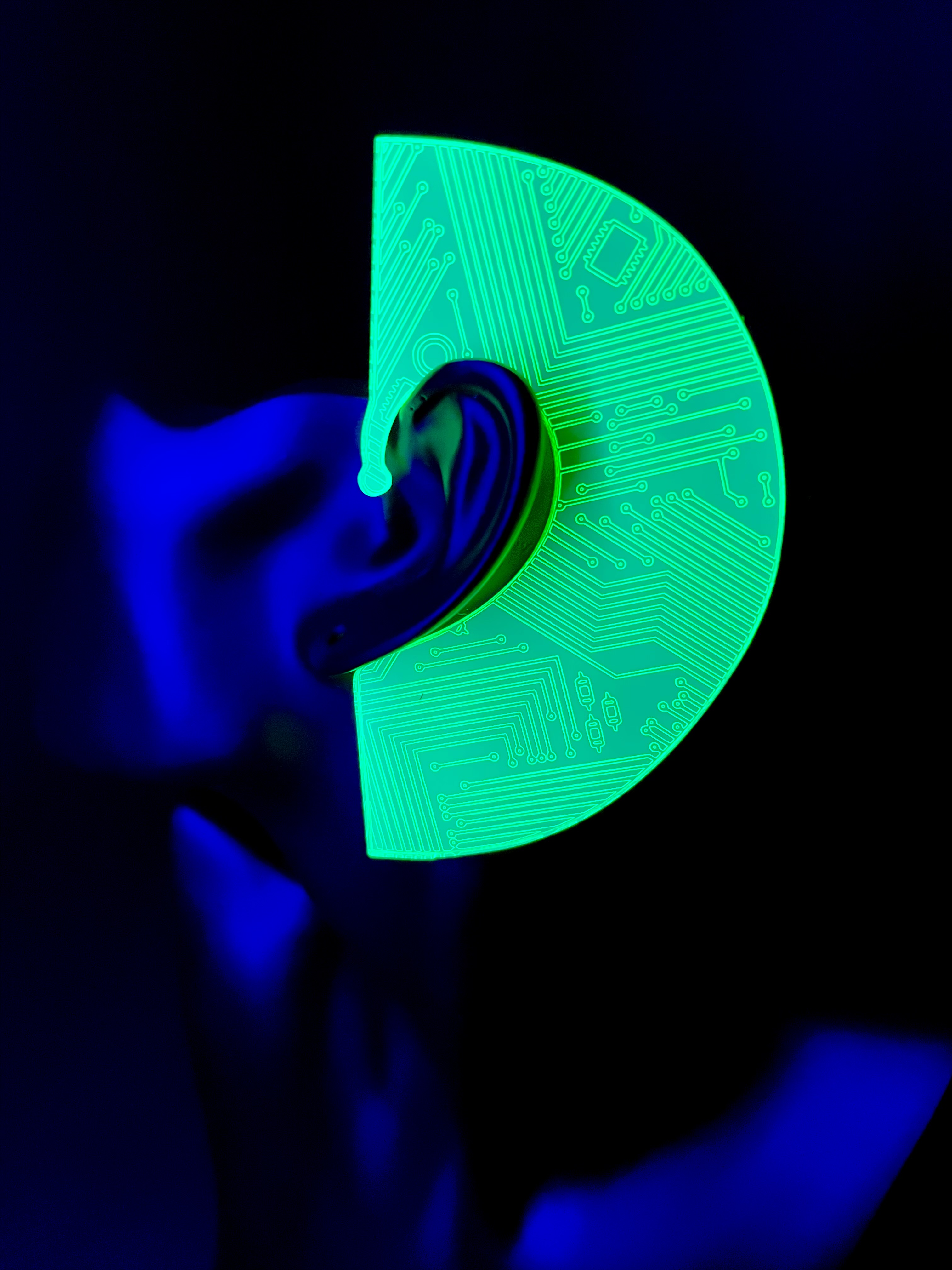 CYBERPUNK CIRCUIT BOARD EAR CUFFS