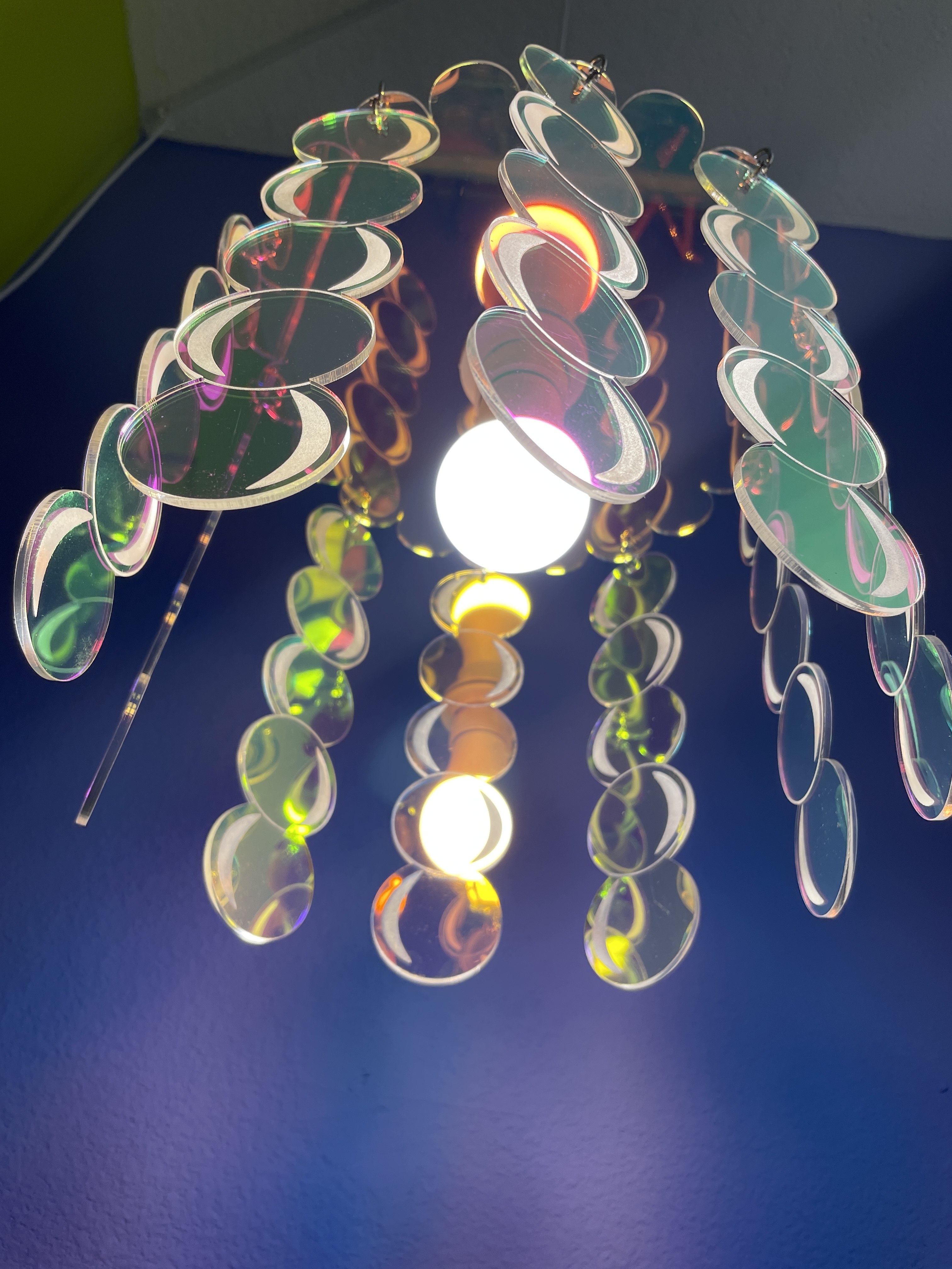 ACRYLIC BUBBLE IRIDESCENT RAINBOW CHANDELIER