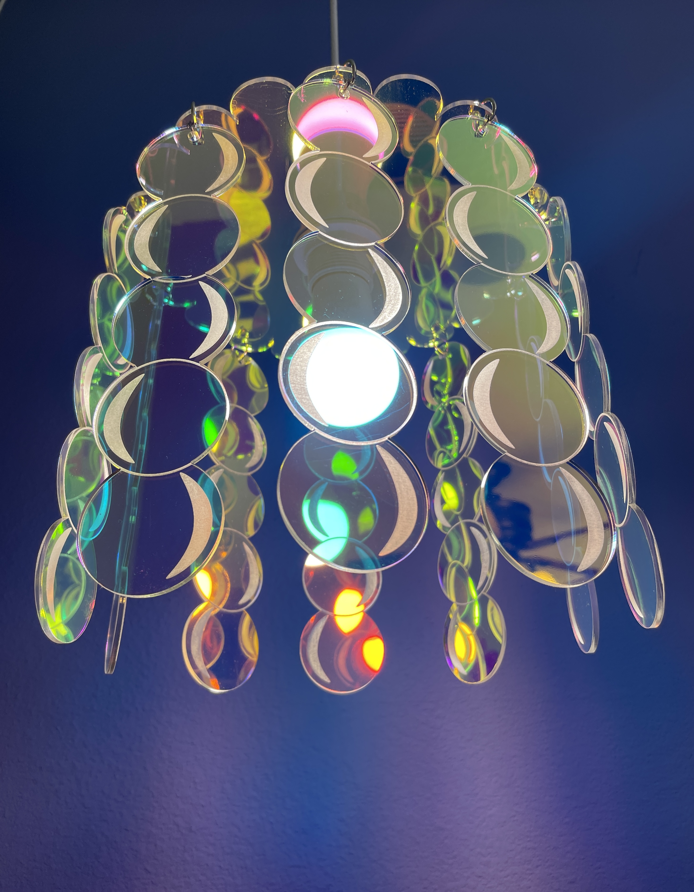 ACRYLIC BUBBLE IRIDESCENT RAINBOW CHANDELIER