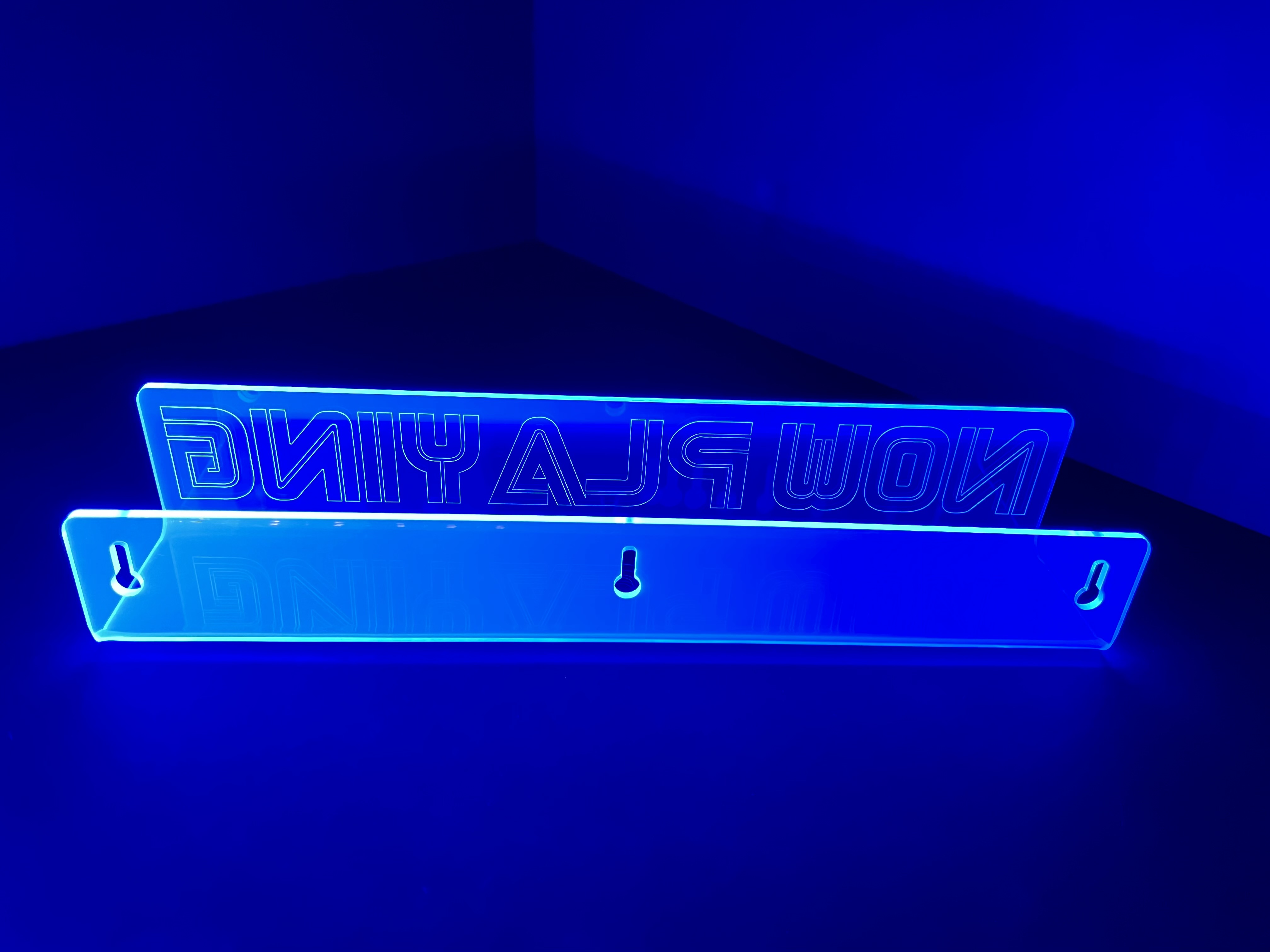 NOW PLAYING NEON ACRYLIC ALBUM SHELF