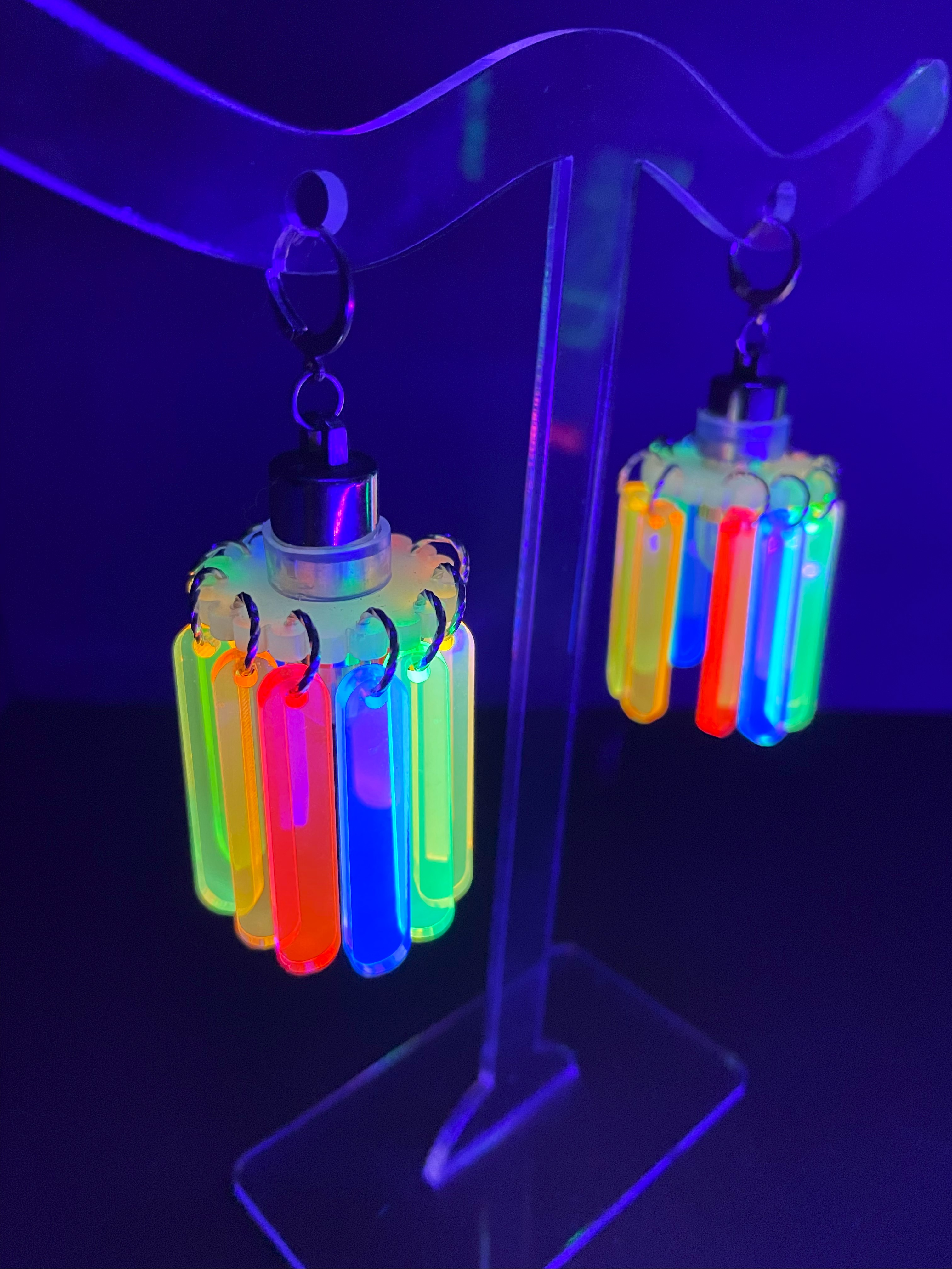 LED RAINBOW CHANDELIER EARRINGS