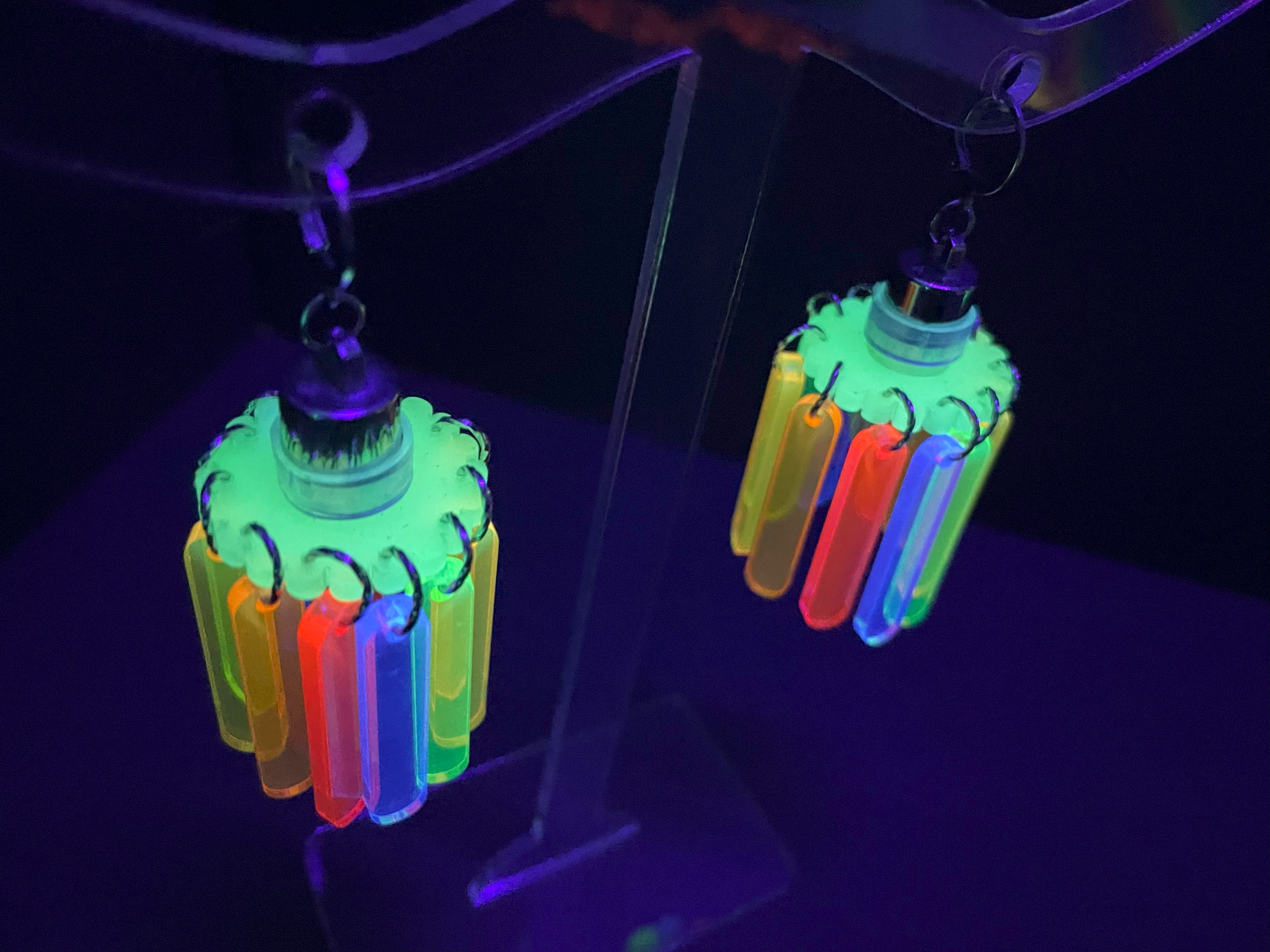 LED RAINBOW CHANDELIER EARRINGS