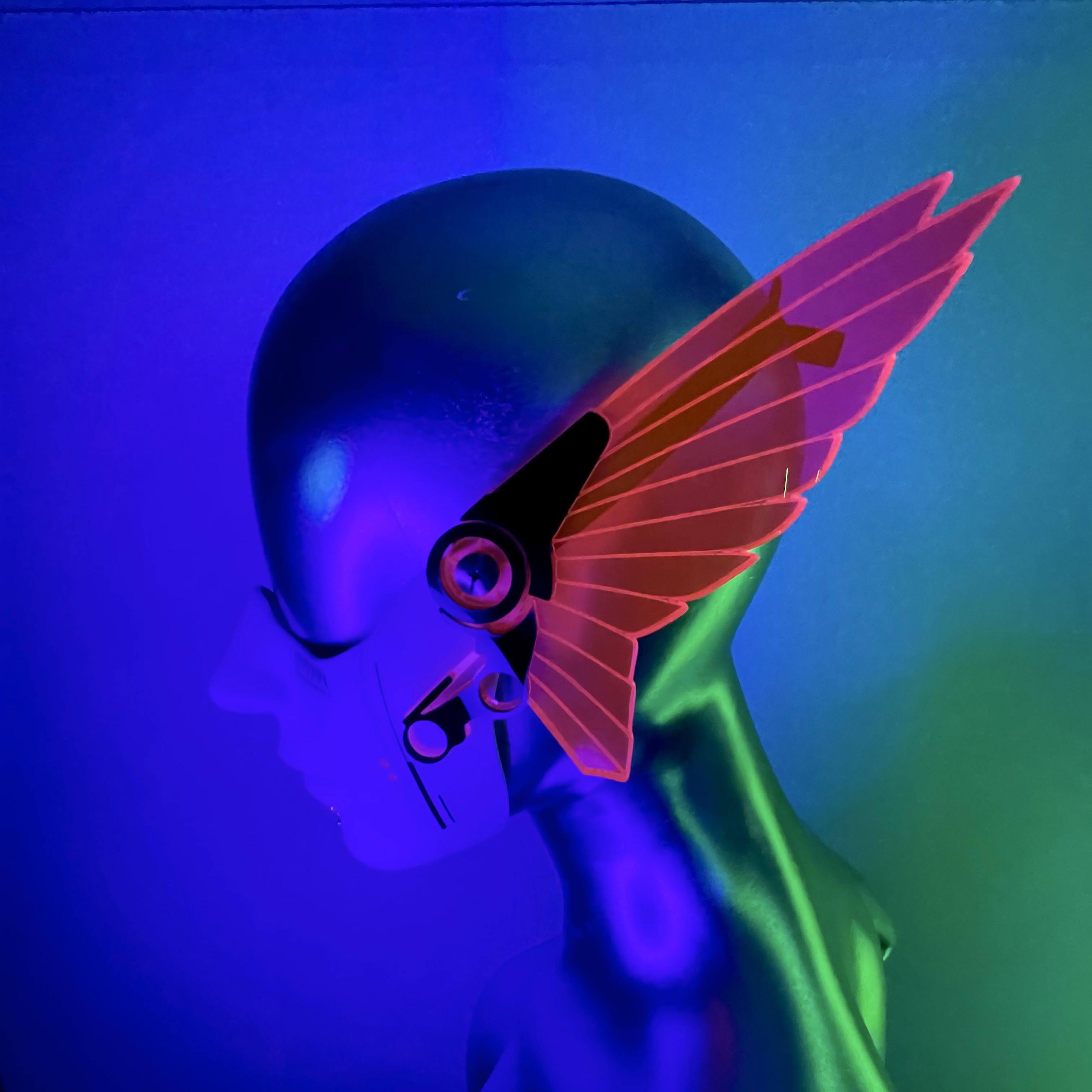 CYBERPUNK MECHA HALF MASK-NEON PINK