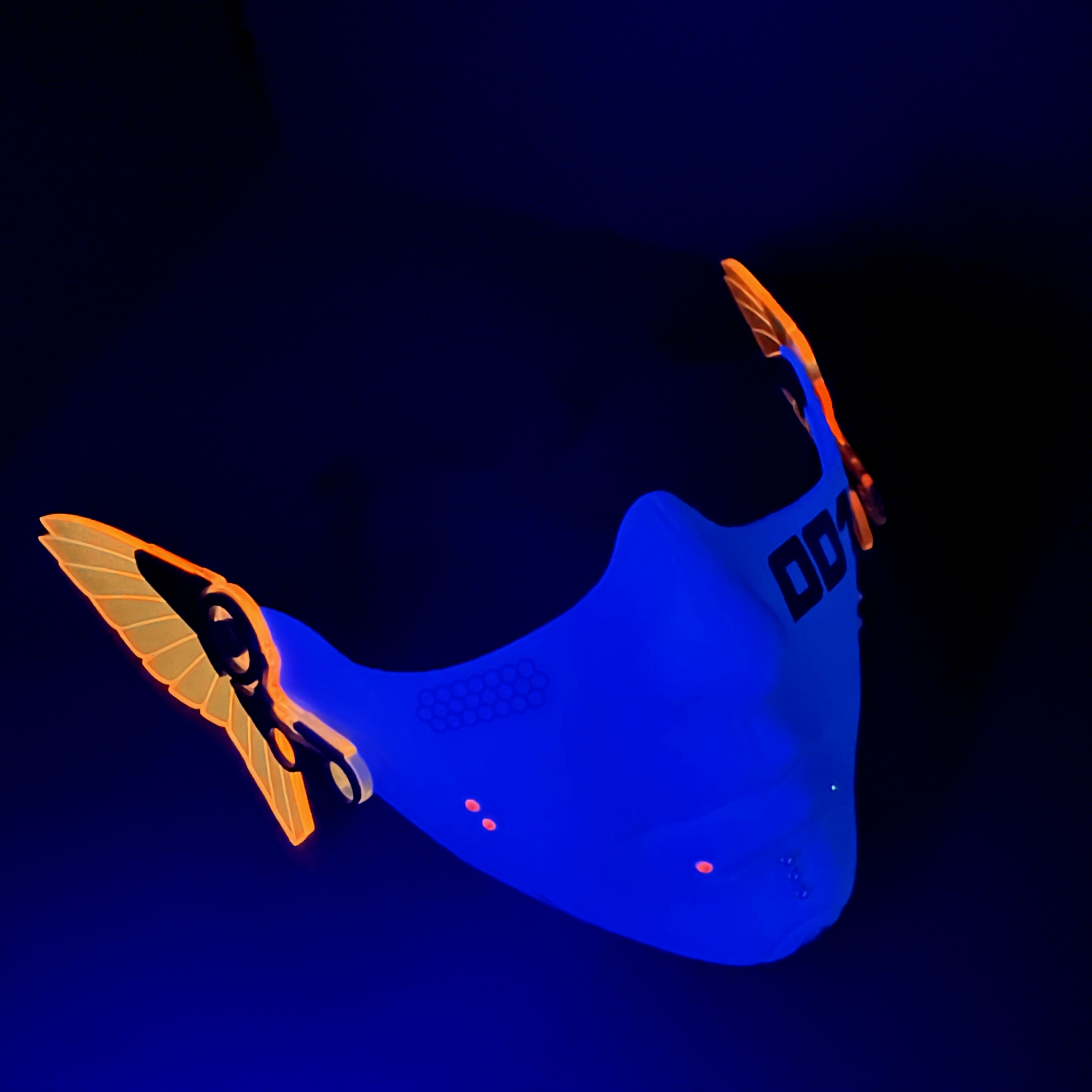 CYBERPUNK MECHA HALF MASK-NEON ORANGE