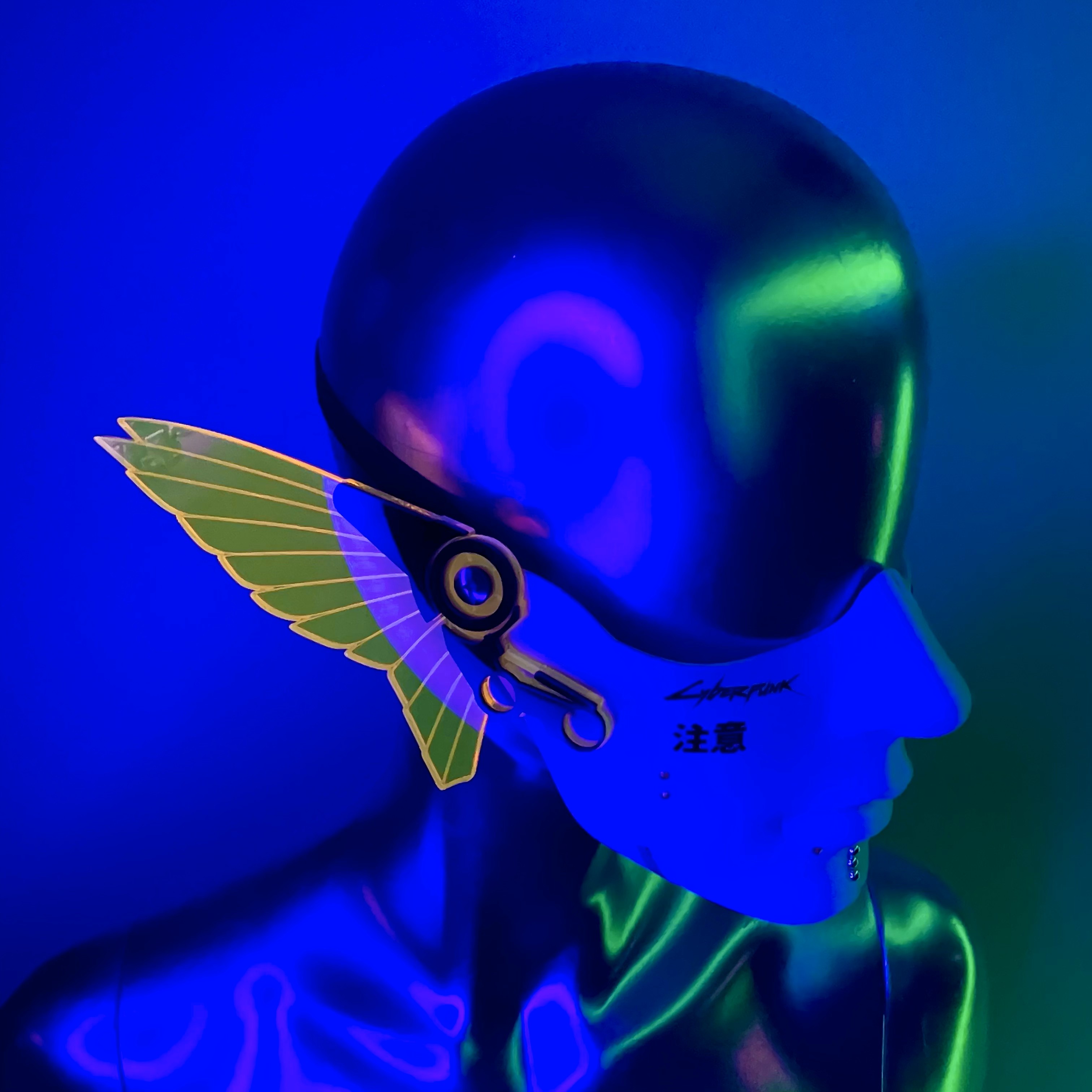 CYBERPUNK 2077 MECHA HALF MASK-NEON YELLOW