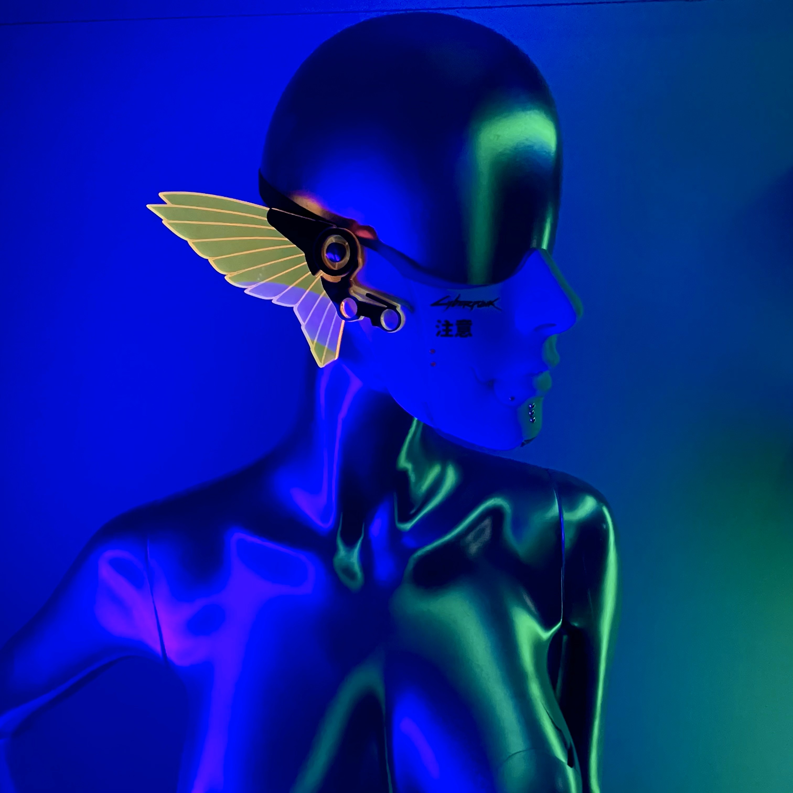 CYBERPUNK 2077 MECHA HALF MASK-NEON YELLOW