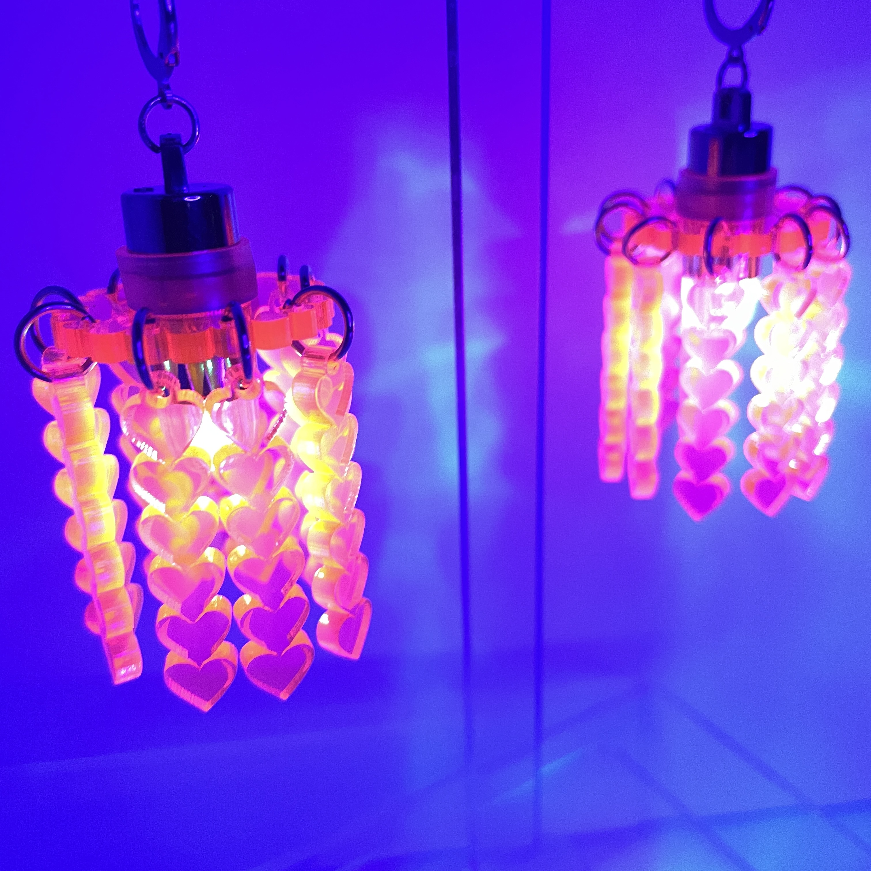 LED HEART CHANDELIER EARRINGS