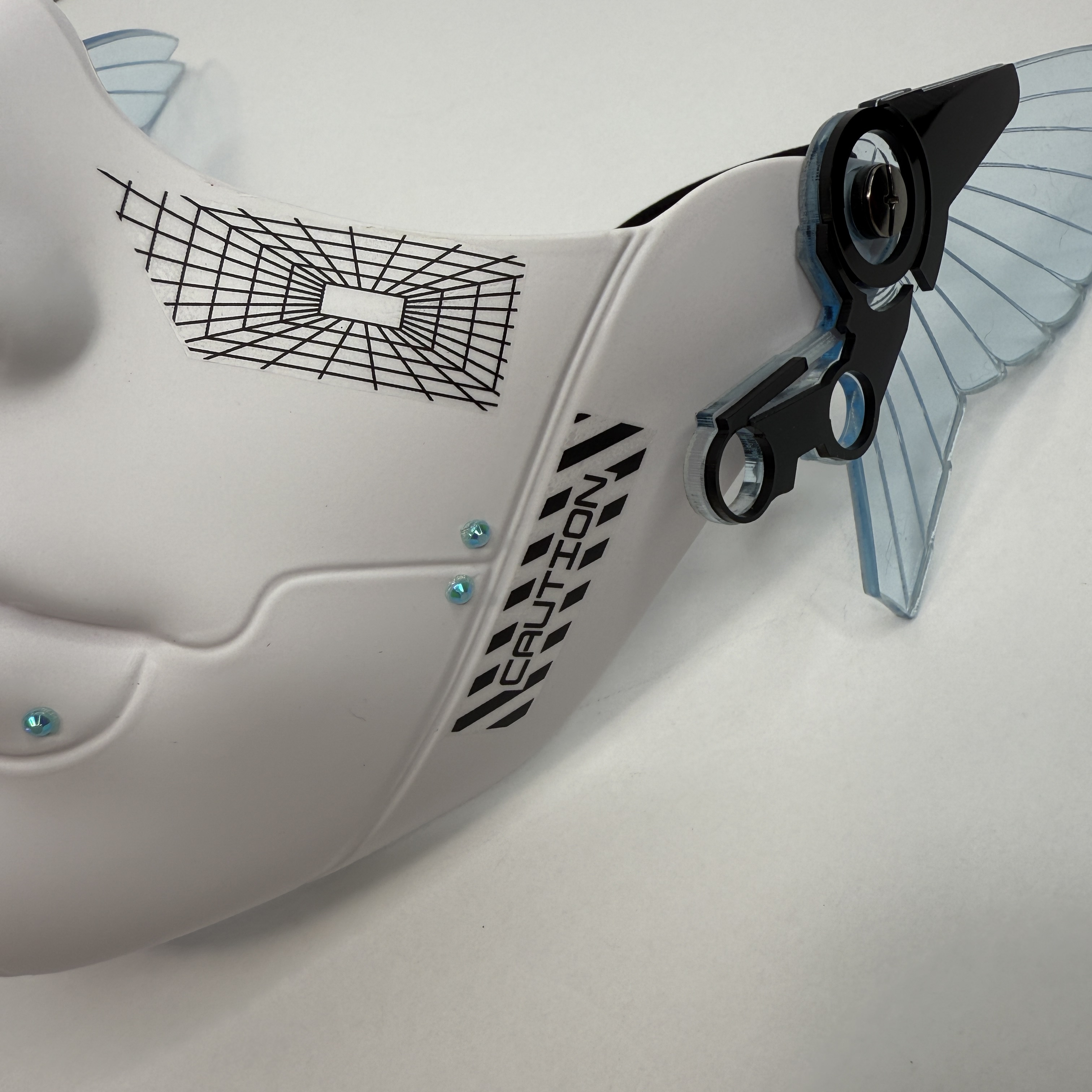 CYBERPUNK MECHA HALF MASK-NEON BLUE