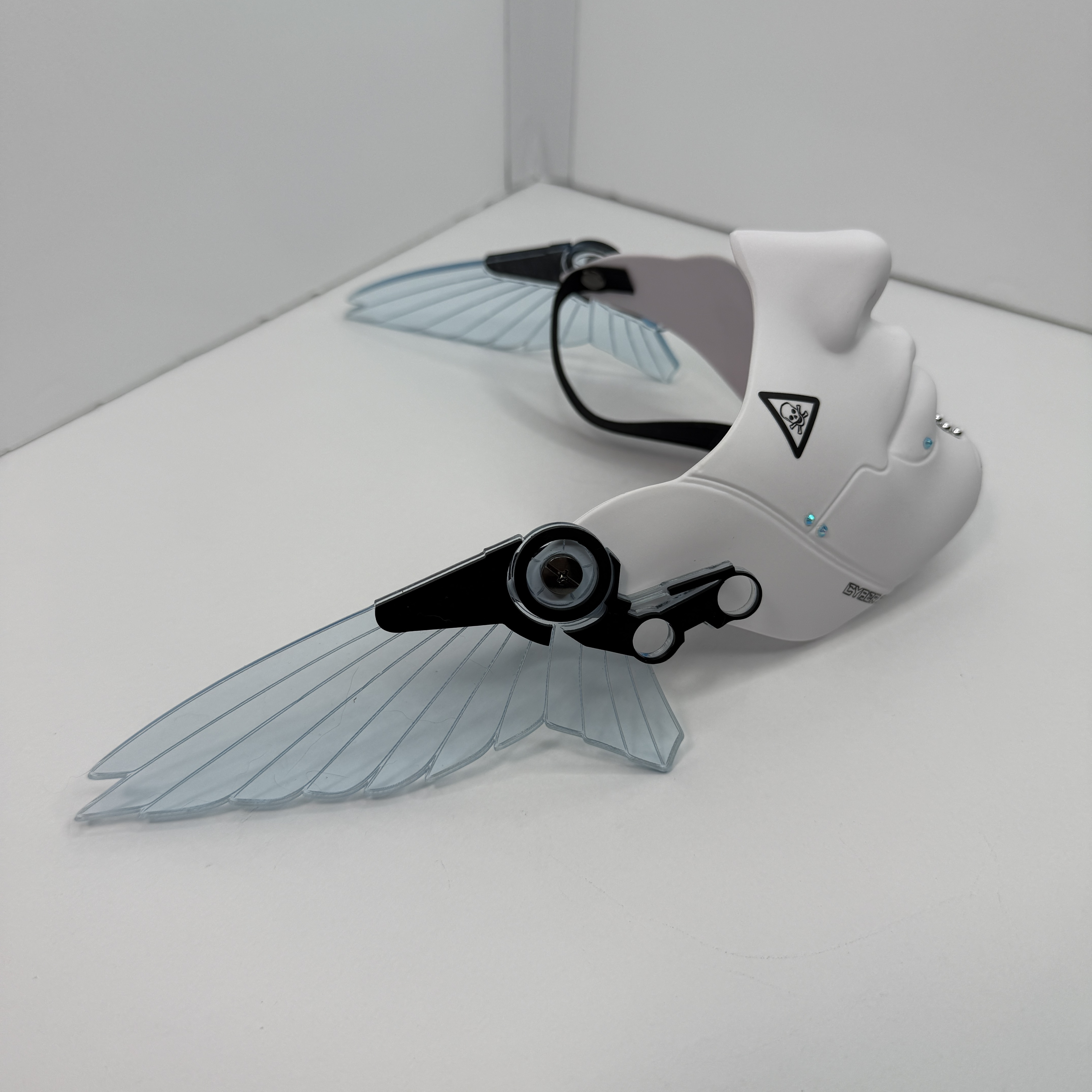 CYBERPUNK MECHA HALF MASK-NEON BLUE