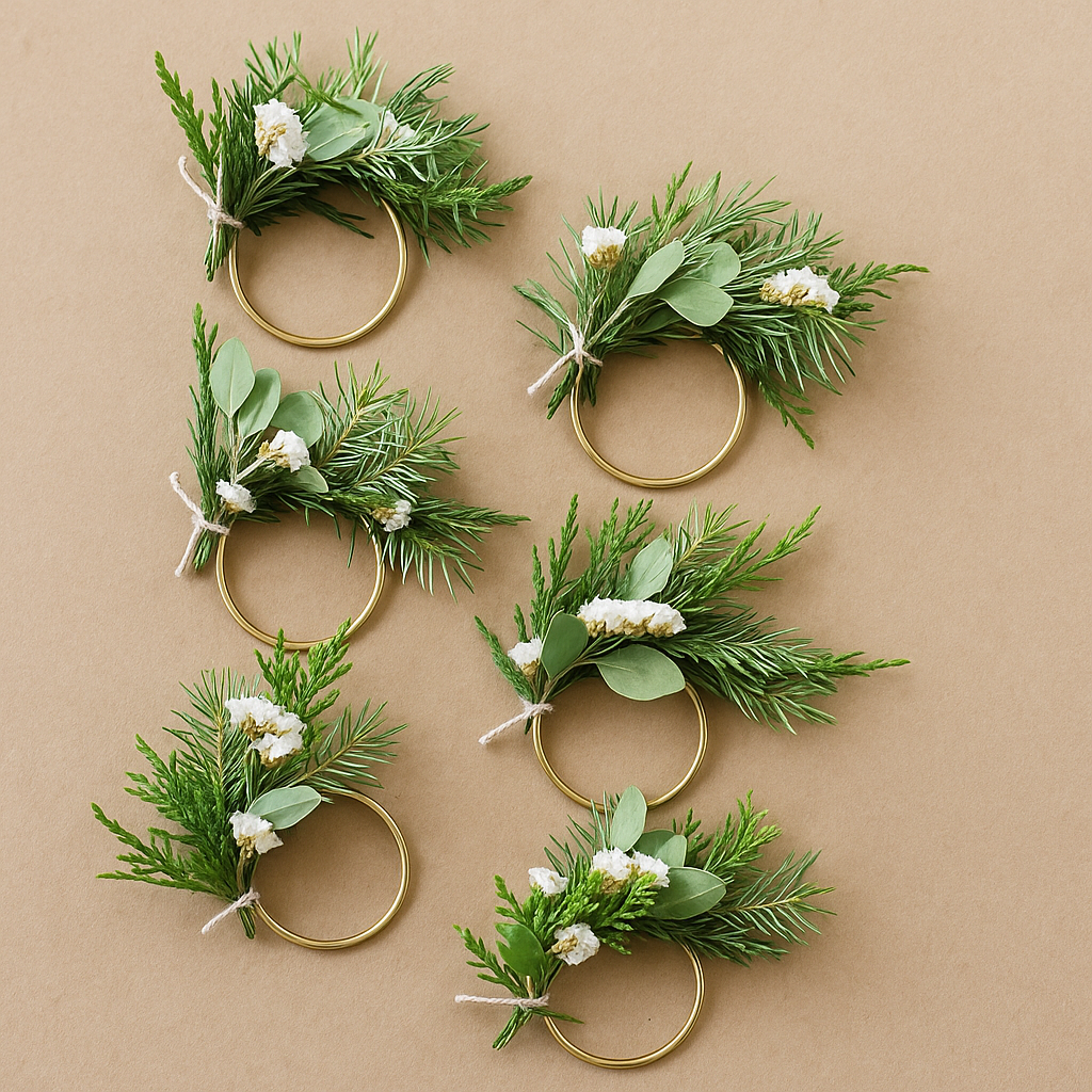 Mini Evergreen Wreath - Set of 4
