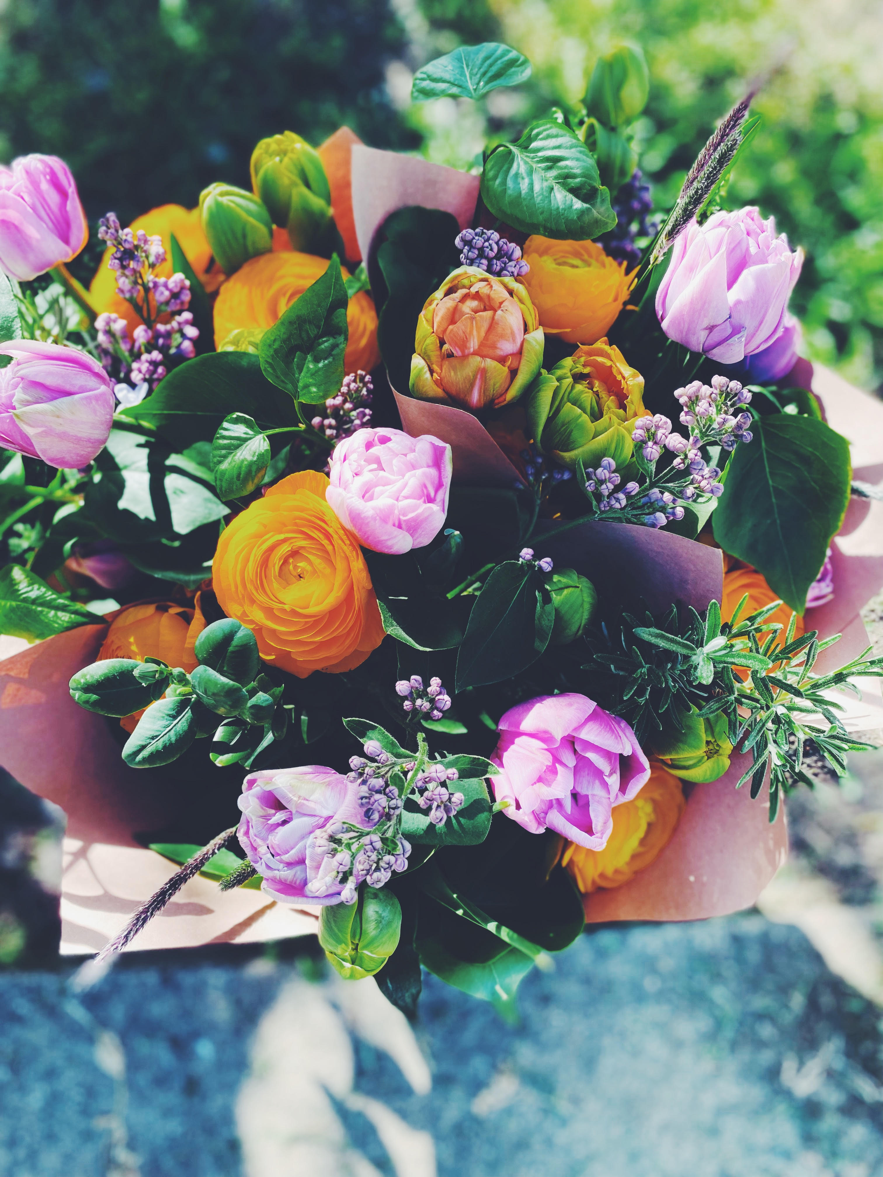 One Month of Weekly Bouquets (paper wrapped)