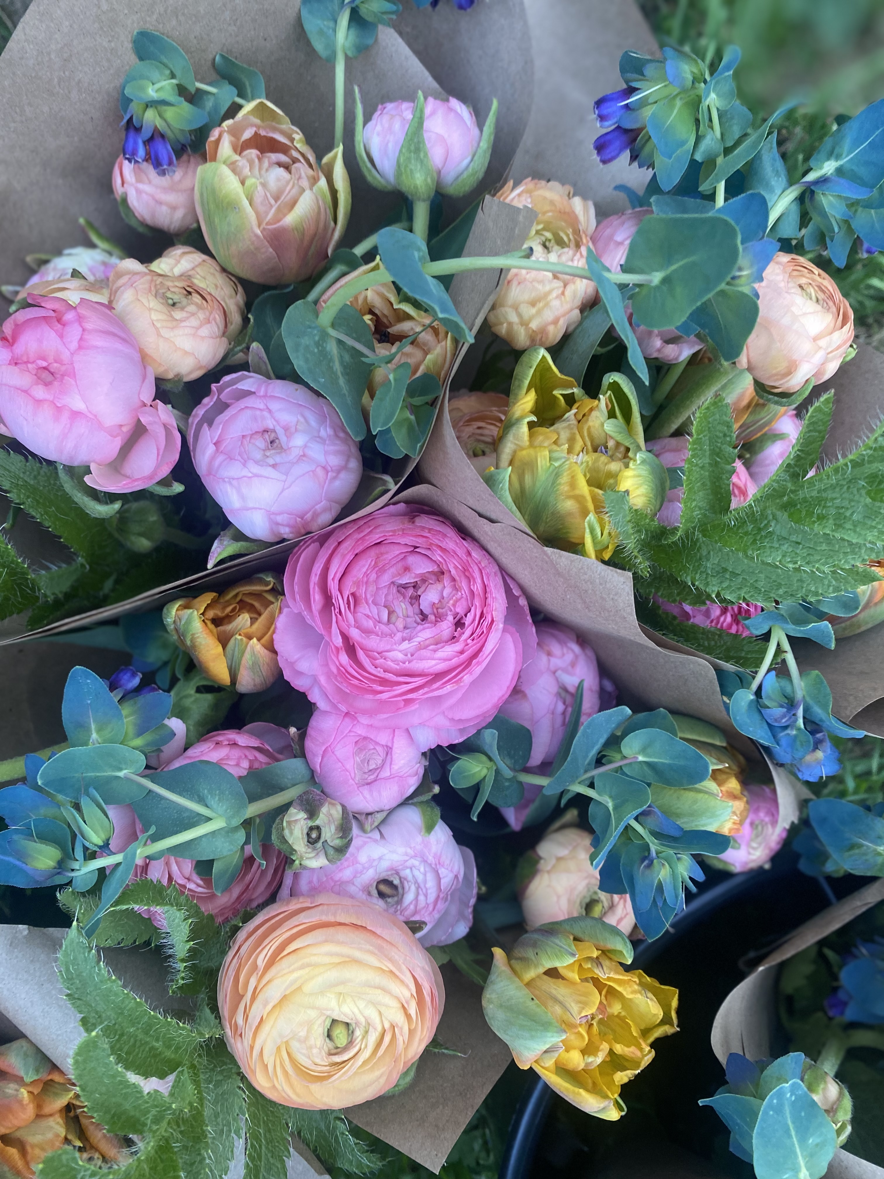 One Month of Weekly Bouquets (paper wrapped)