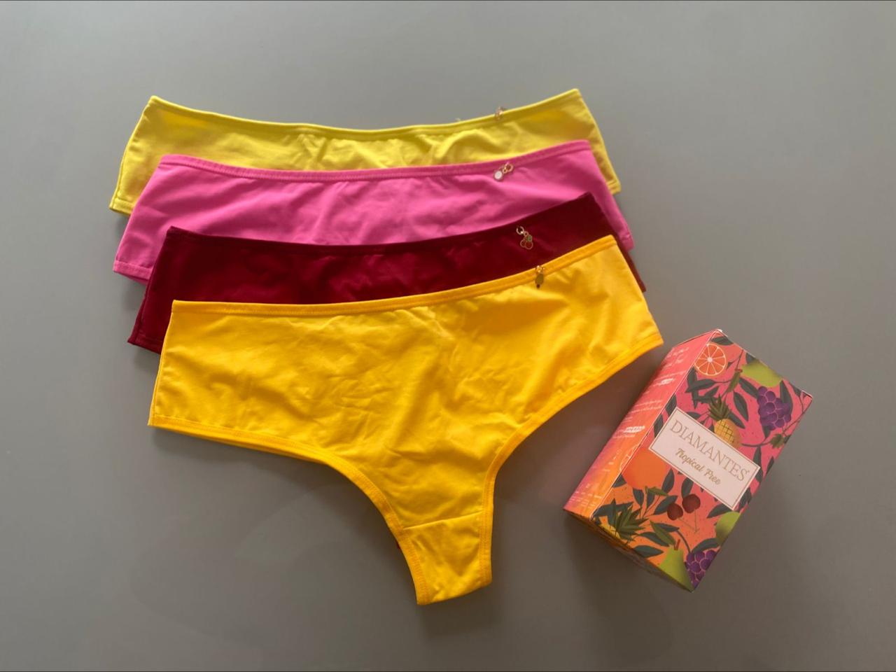 Kit de Calcinhas Microfibras Diamantes