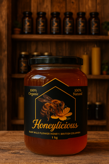 Honeylicious- Pure, Raw Premium Canadian Wild Flower Honey 1KG