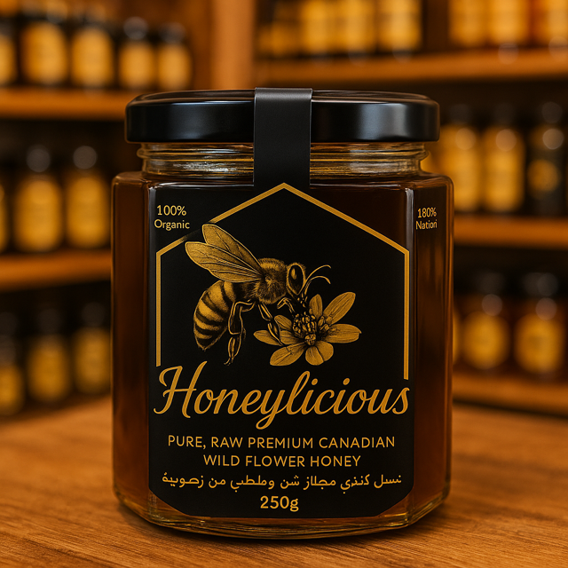 Honeylicious- Pure, Raw Premium Canadian Wild Flower Honey 250G