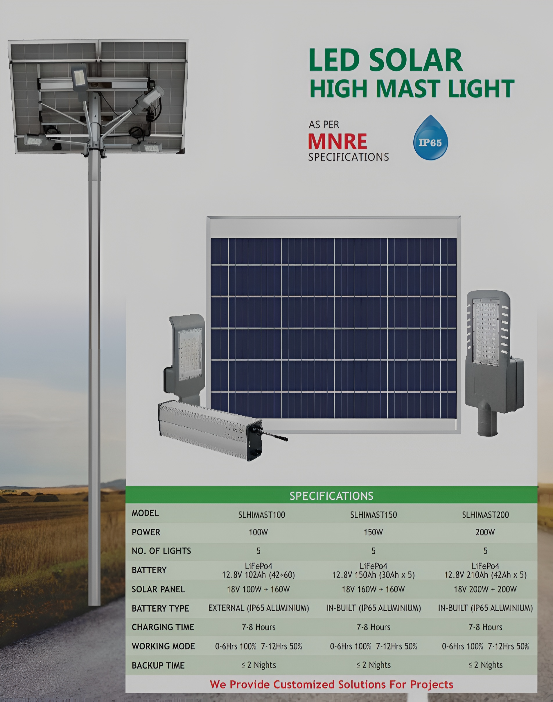 LED Solar High Mast Light