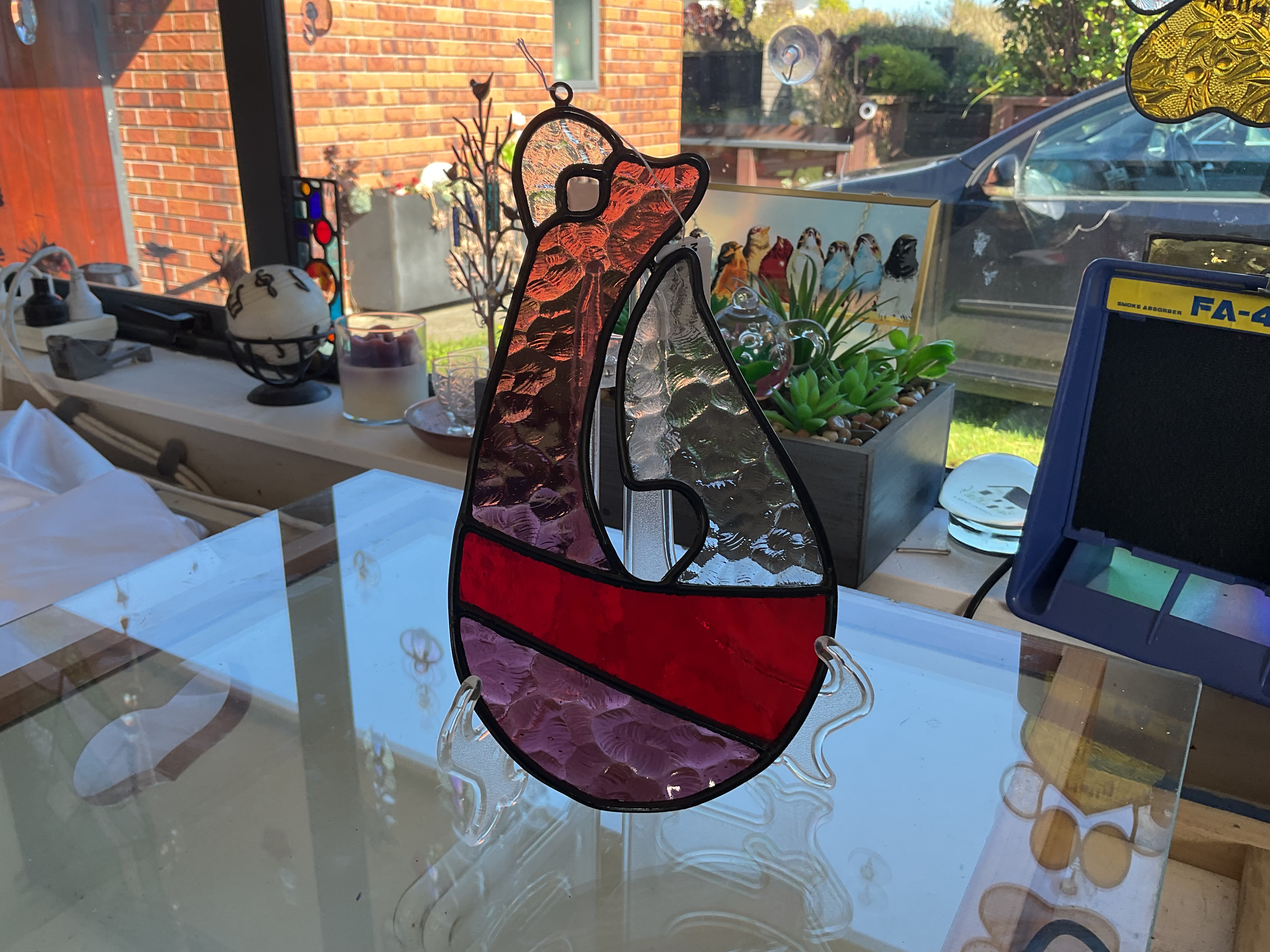 Stained Glass NZ Maori Hook design 