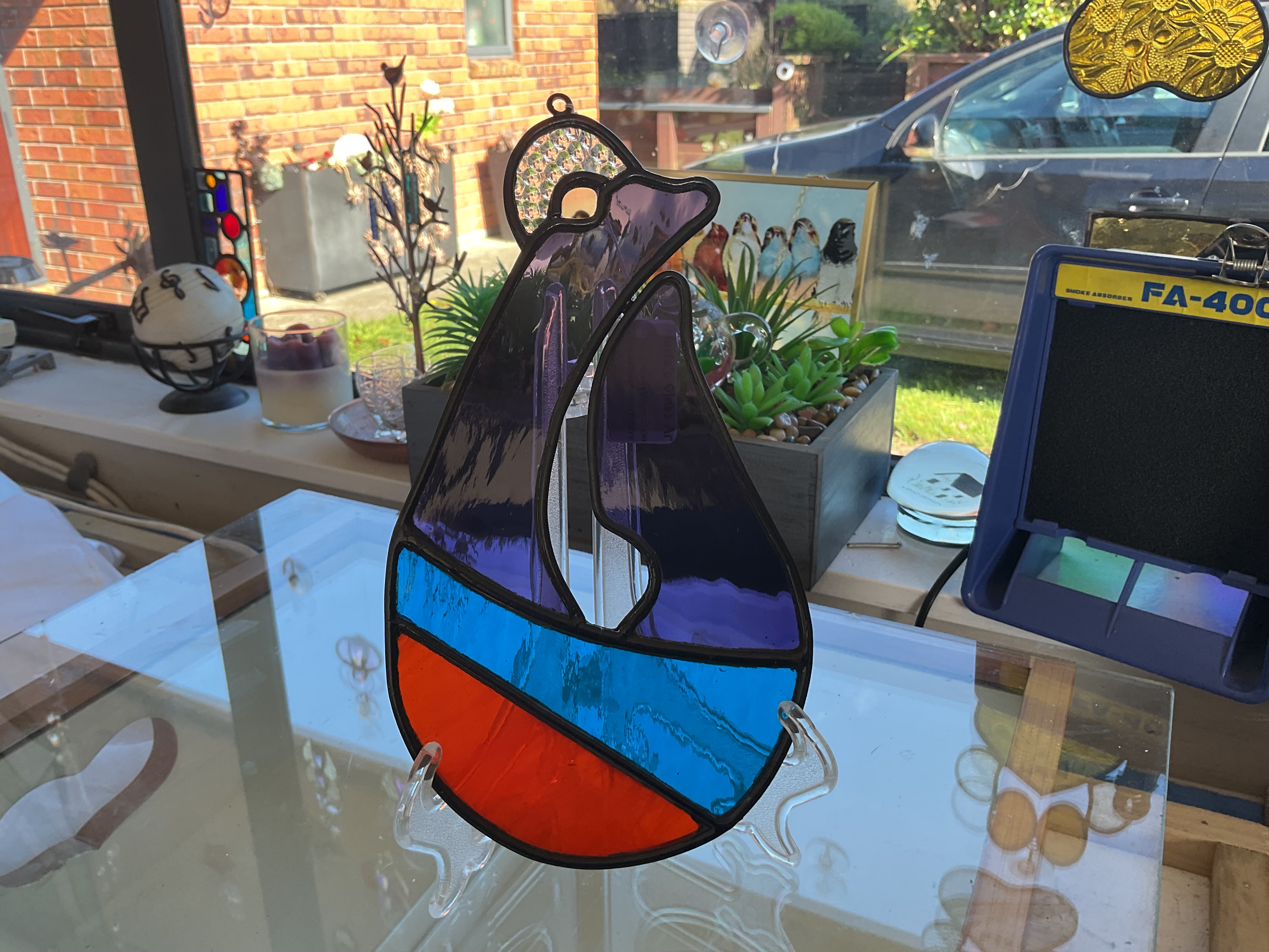 Stained Glass NZ Maori Hook design 