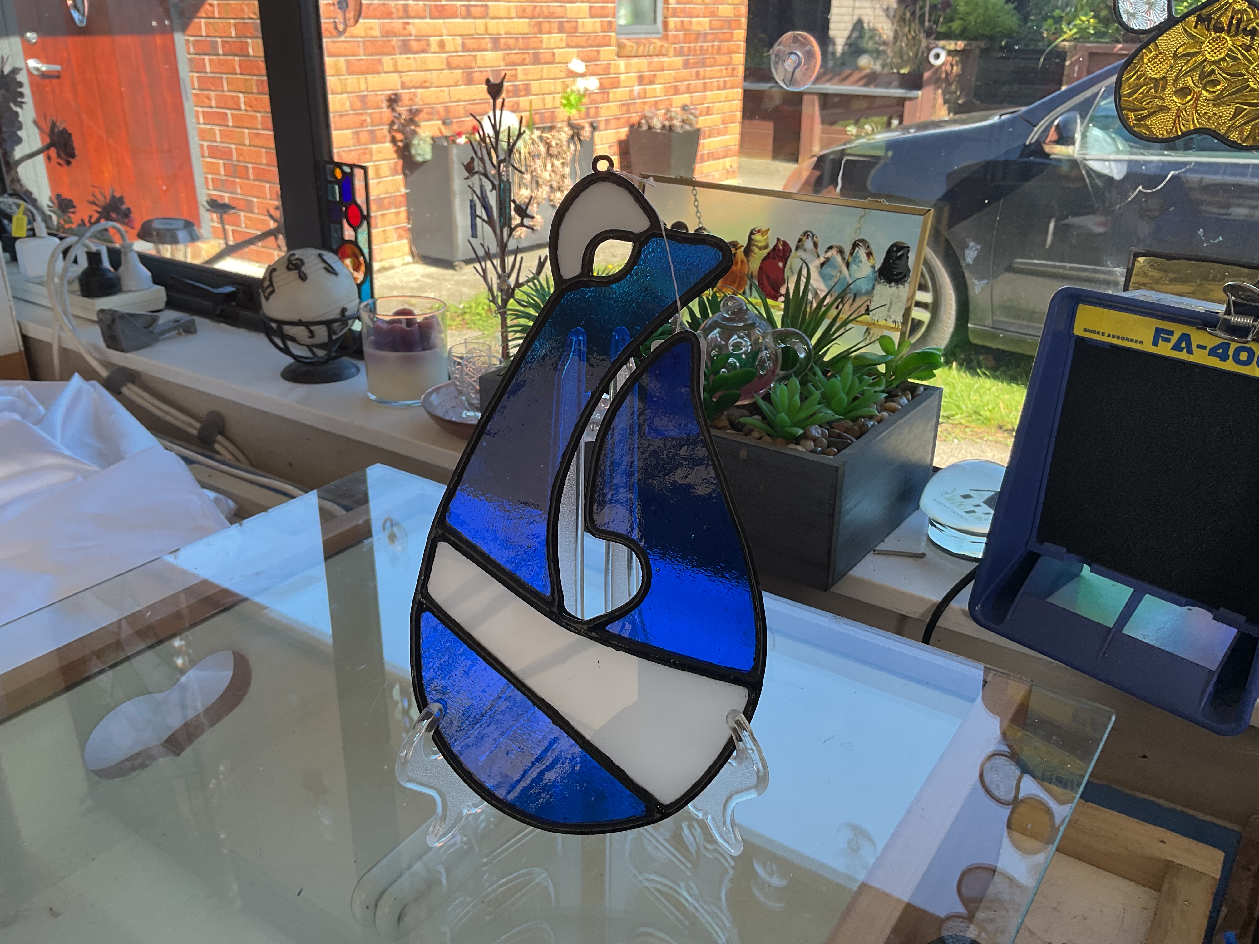 Stained Glass NZ Maori Hook design 