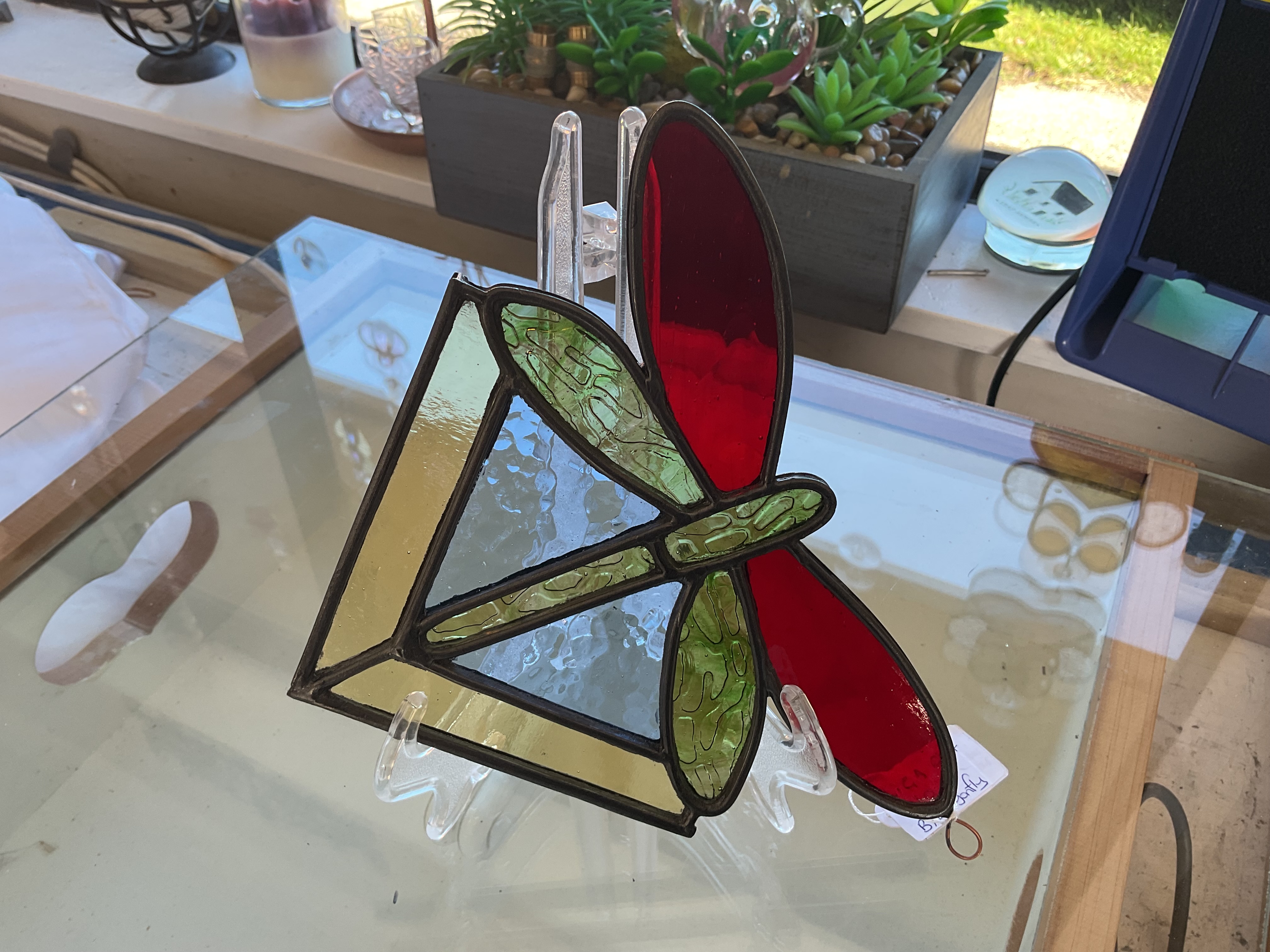 Stained Glass Dragonfly Decoration
