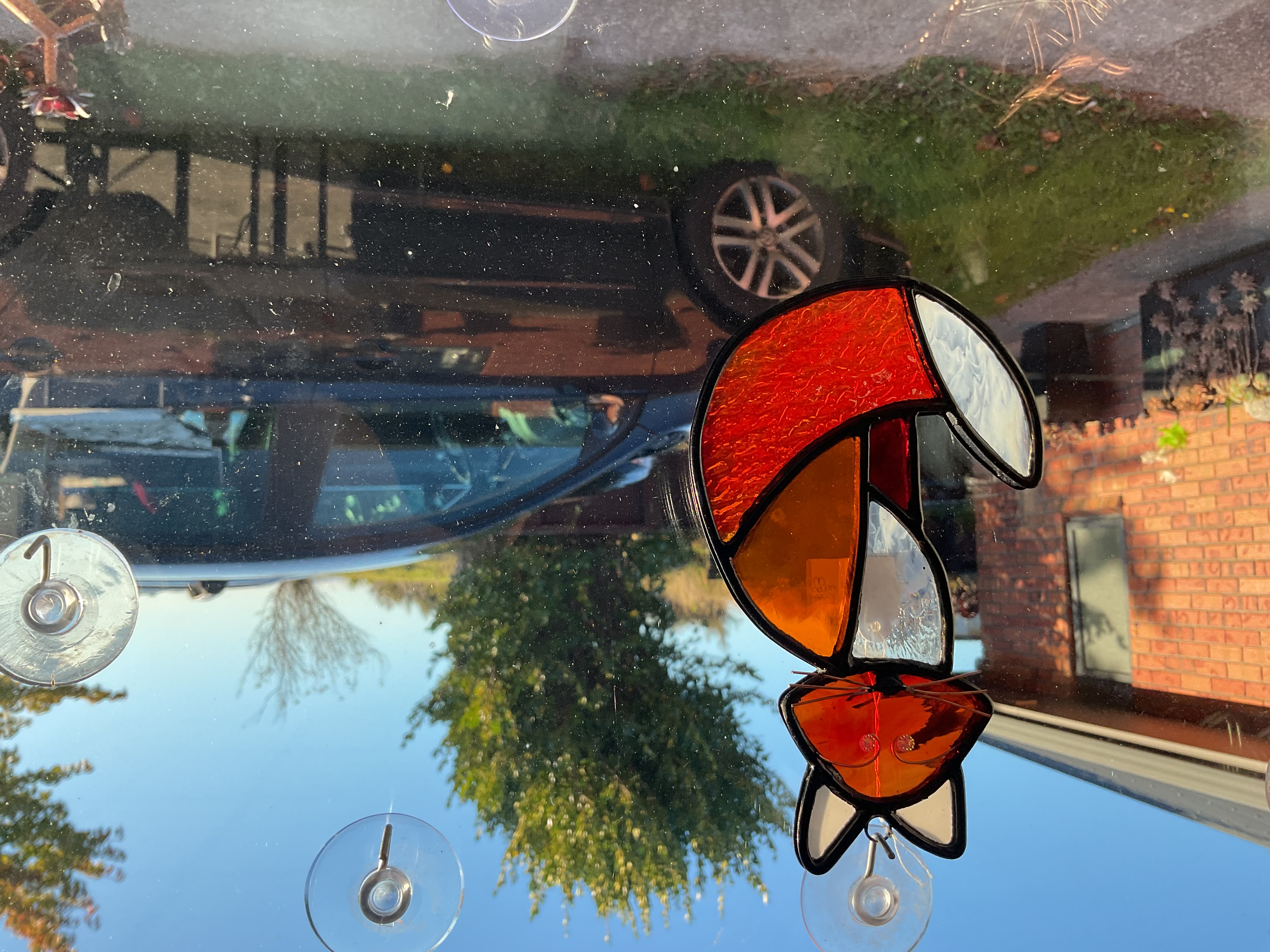 Stained Glass Fox Suncatcher