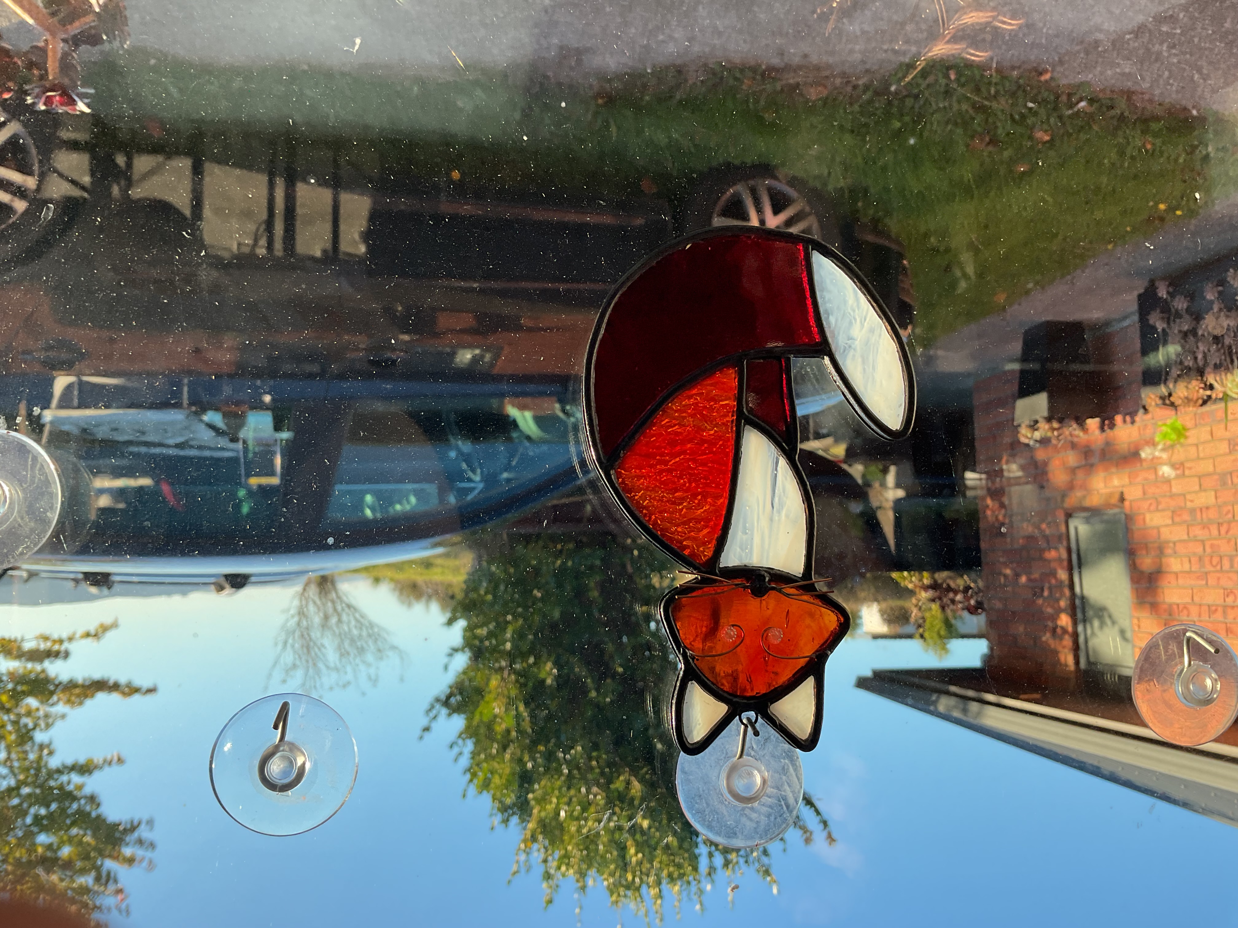 Stained Glass Fox Suncatcher