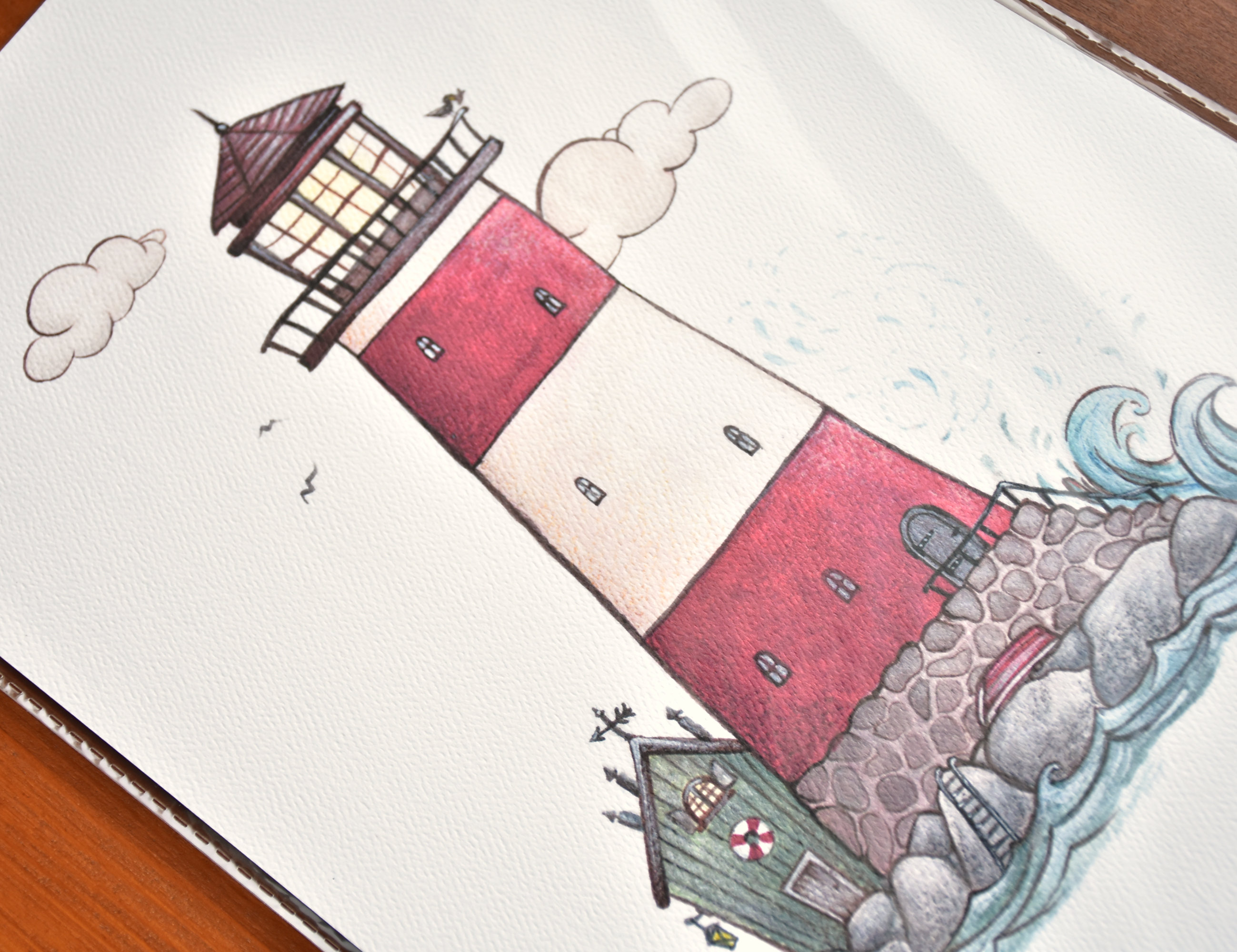 Világítótorony - Nyomtatott illusztráció