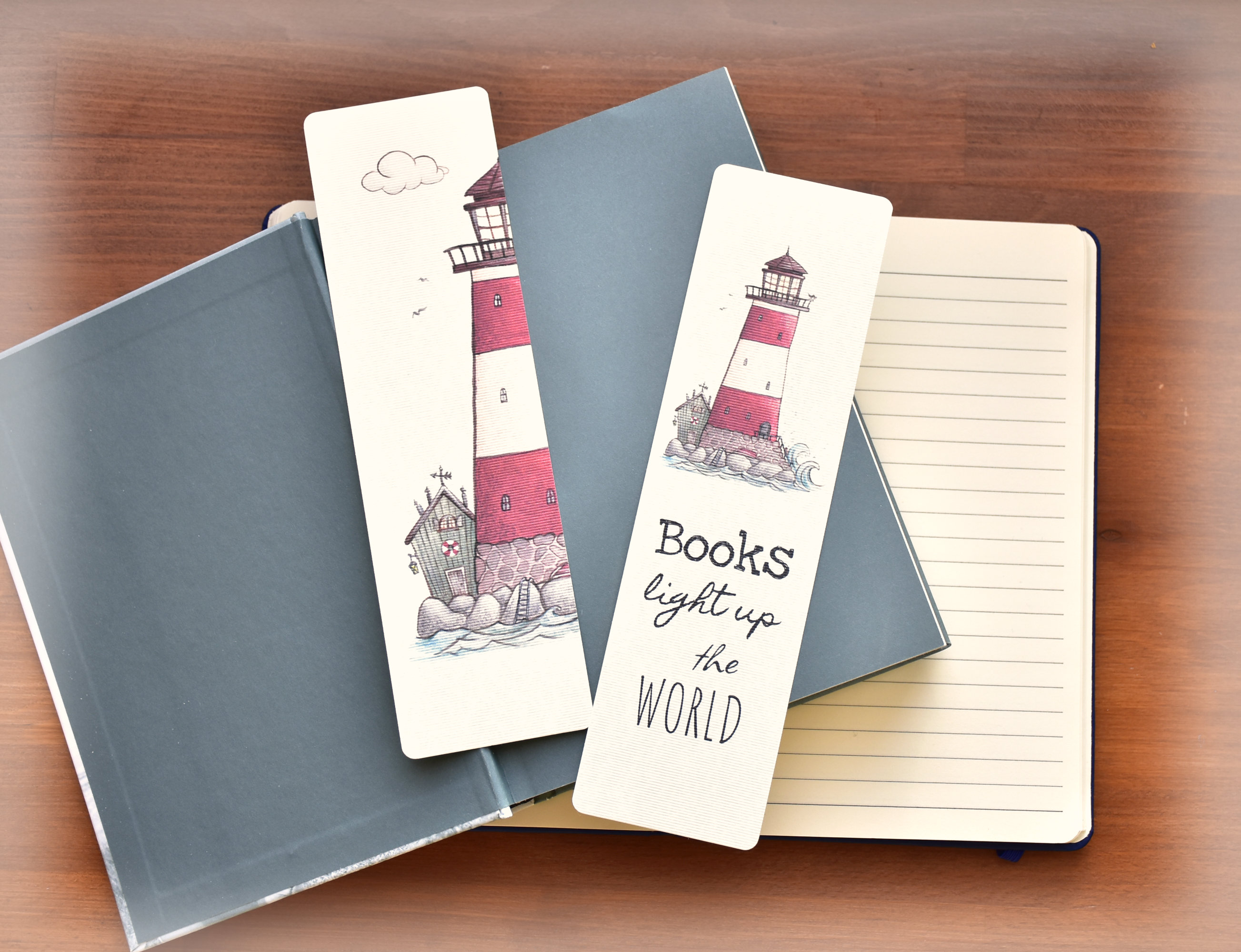 Világítótornyos könyvjelzők