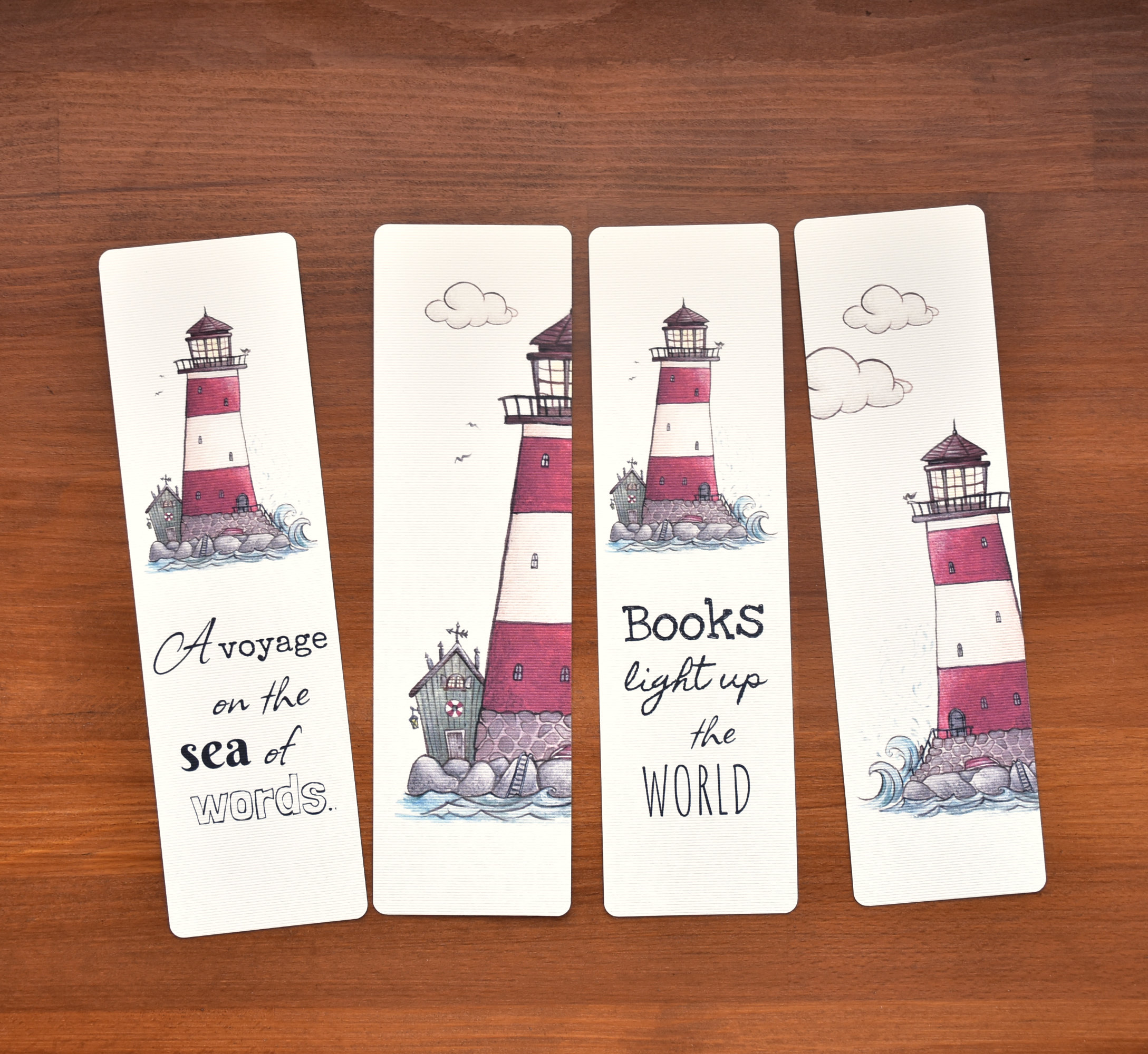 Világítótornyos könyvjelzők