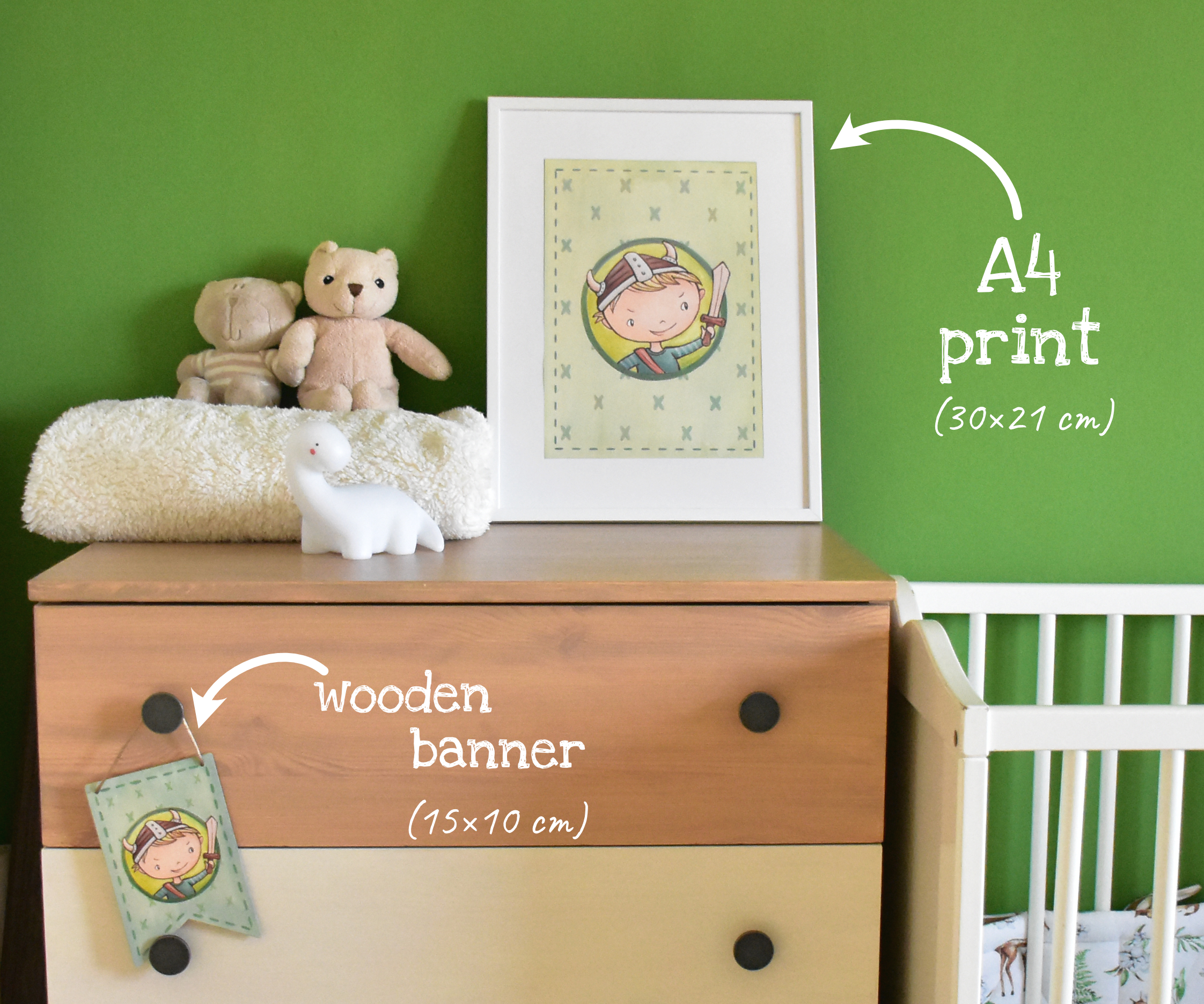 Kis viking fiú - Nyomtatott illusztráció 