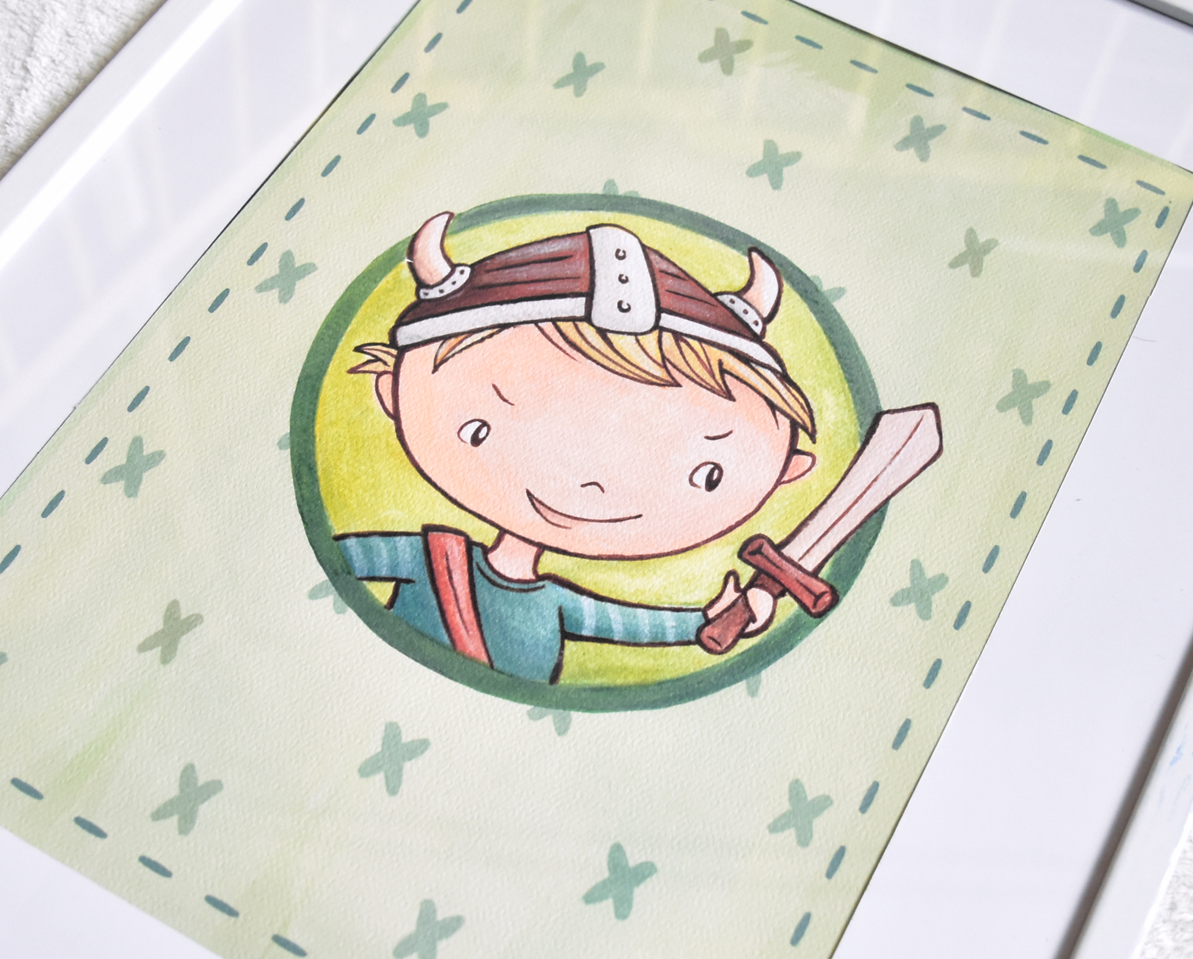 Kis viking fiú - Nyomtatott illusztráció 