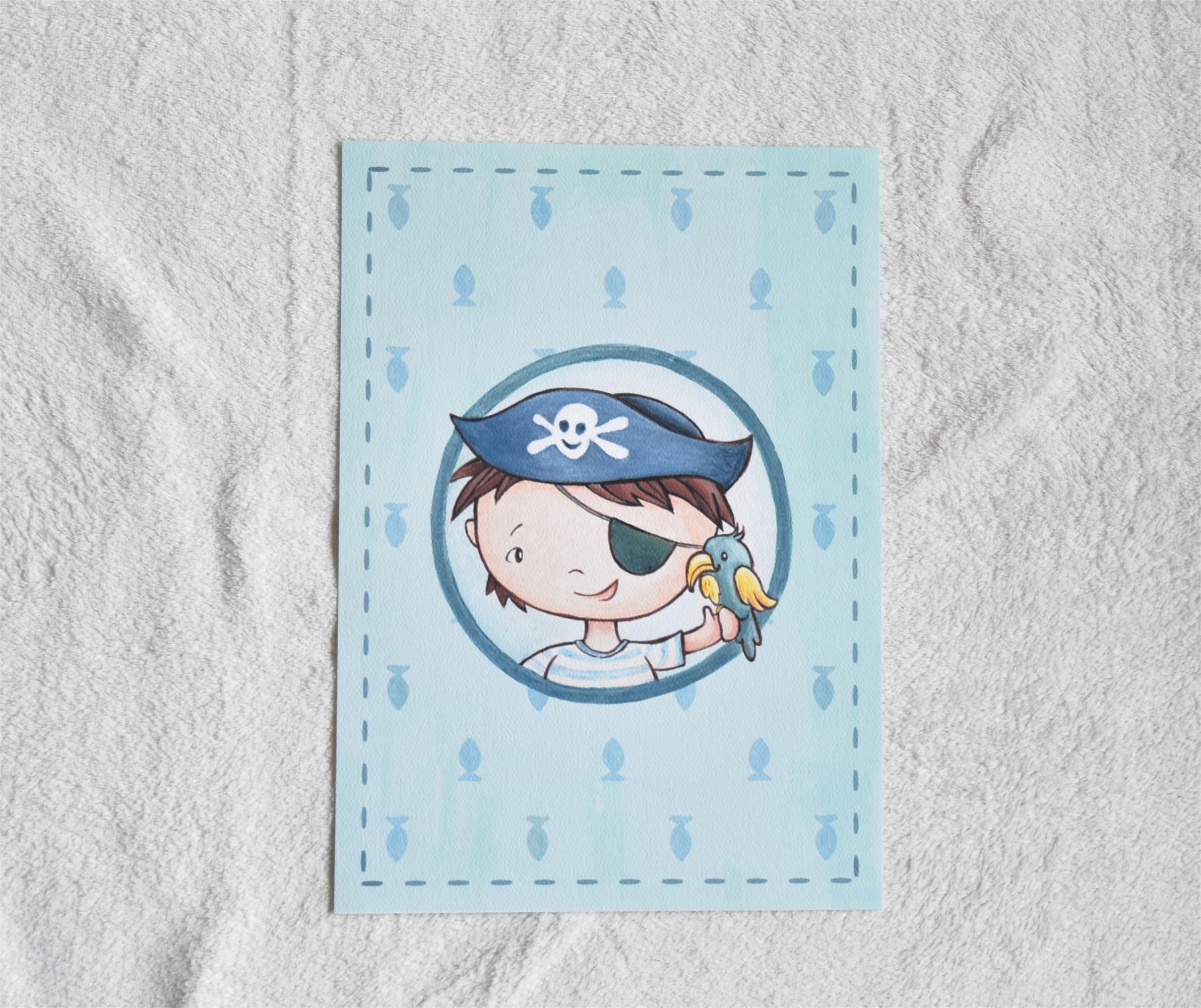 Kis kalóz fiú - Nyomtatott illusztráció